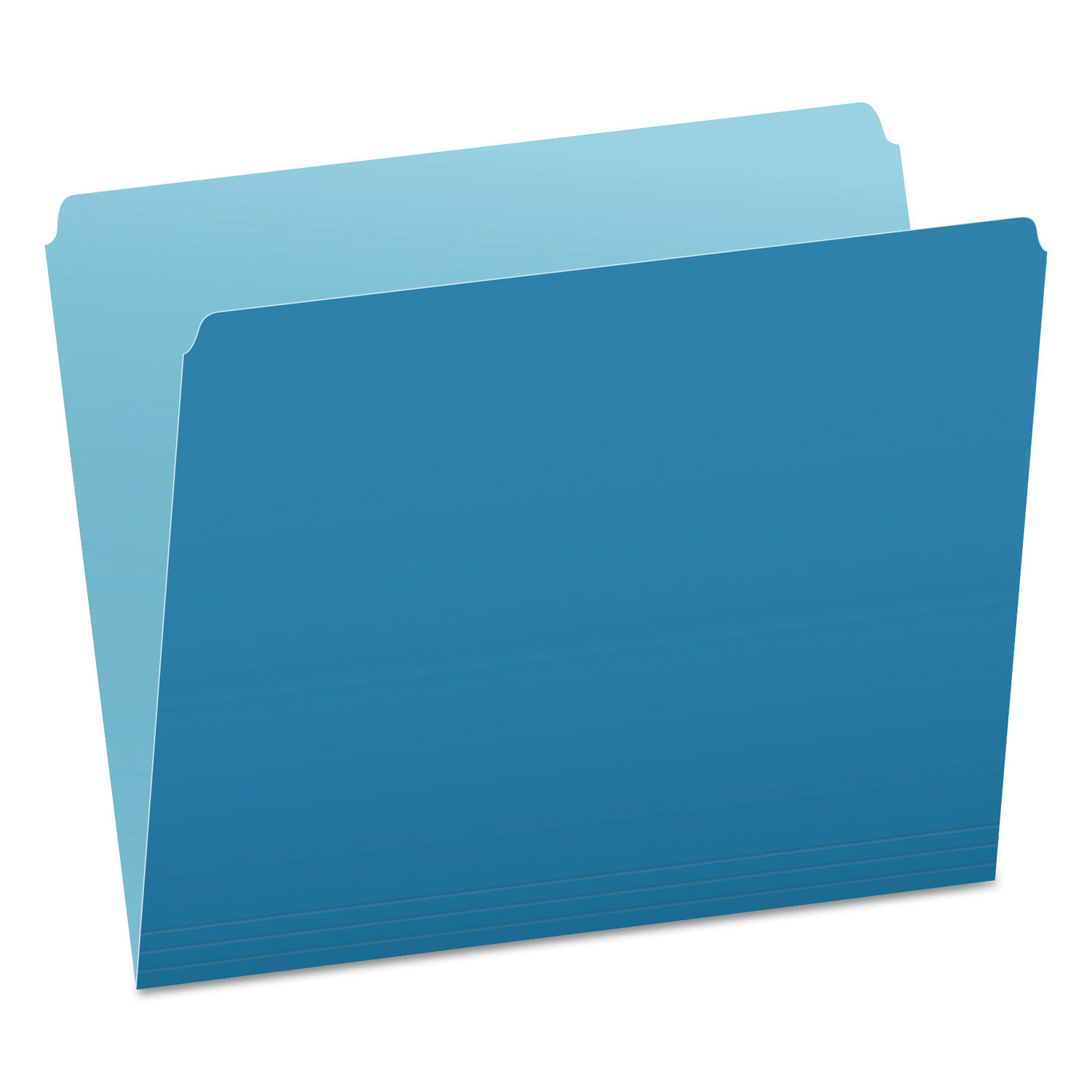 Colored File Folders Straight Tabs, Letter Size, Blue/Light Blue, 100/Box