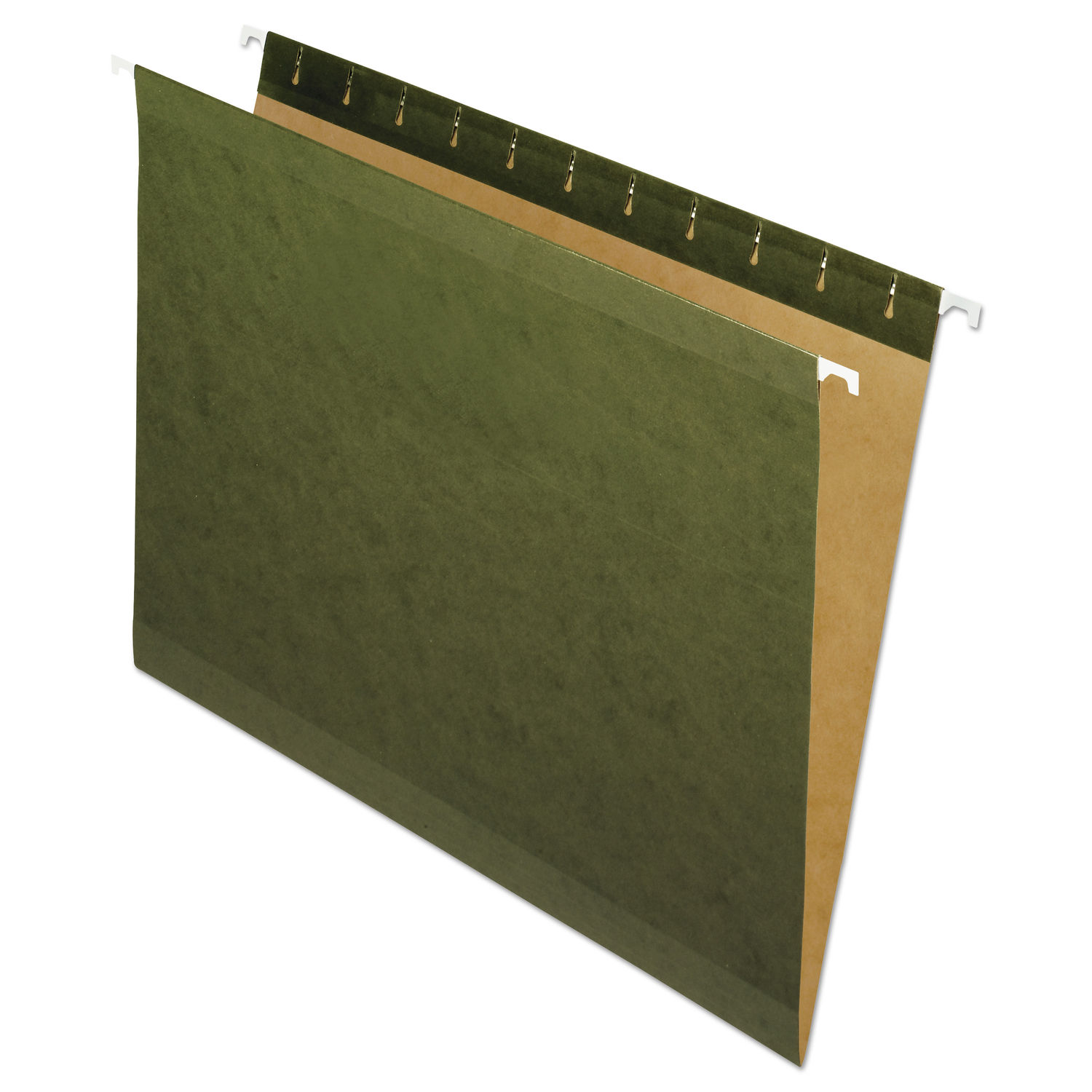 Reinforced Hanging File Folders Letter Size, Straight Tabs, Standard Green, 25/Box