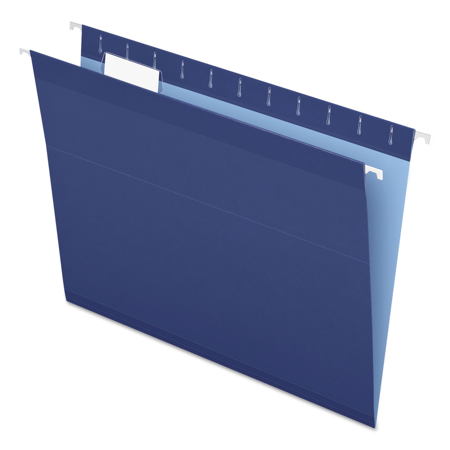 Colored Reinforced Hanging Folders Letter Size, 1/5-Cut Tabs, Navy, 25/Box