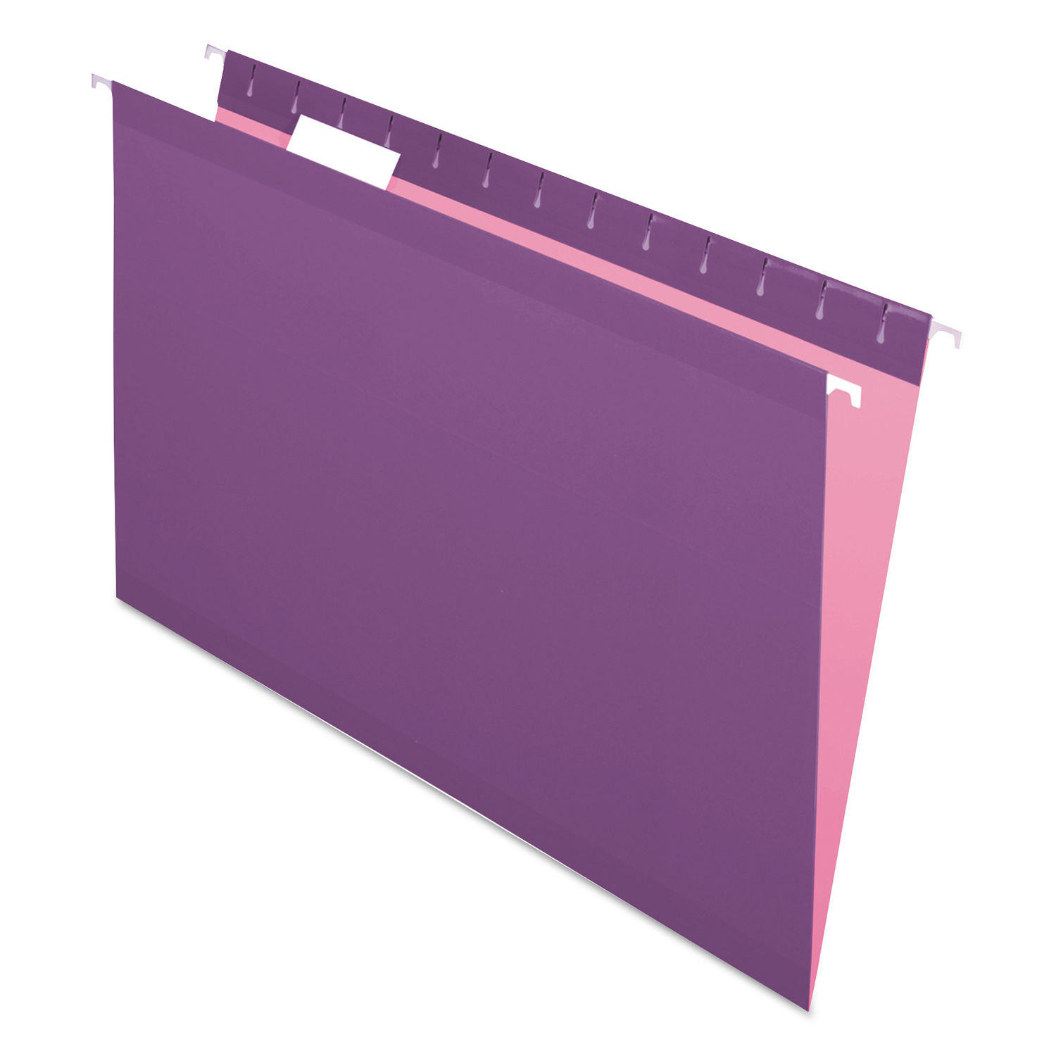 Colored Reinforced Hanging Folders Legal Size, 1/5-Cut Tabs, Violet, 25/Box