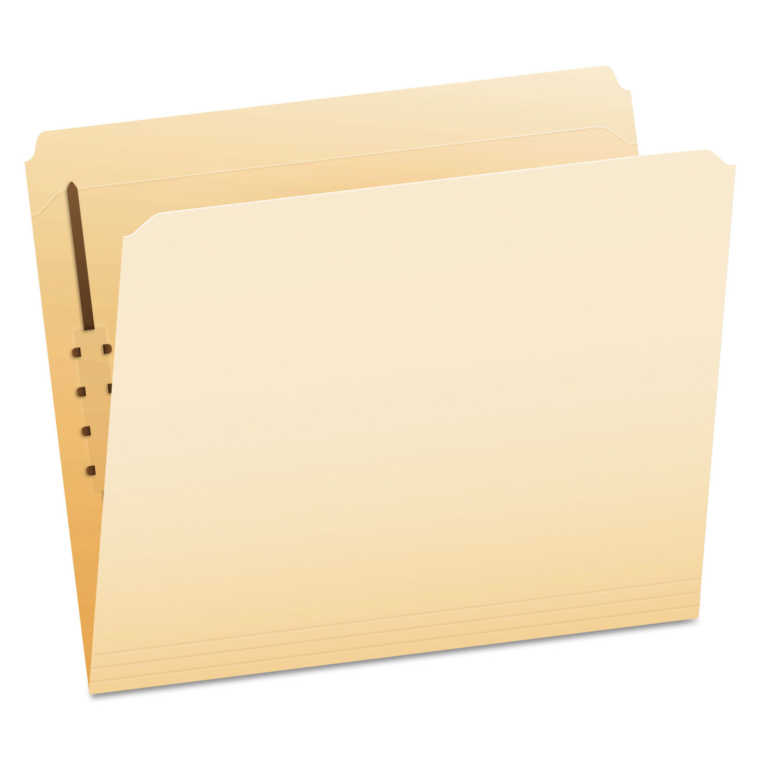 Manila Fastener Folders Straight Tabs, 1 Fastener, Letter Size, Manila Exterior, 50/Box