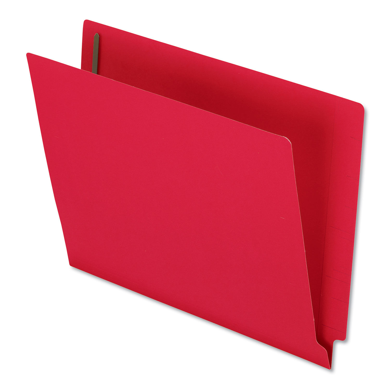 Colored Reinforced End Tab Fastener Folders 0.75" Expansion, 2 Fasteners, Letter Size, Red Exterior, 50/Box
