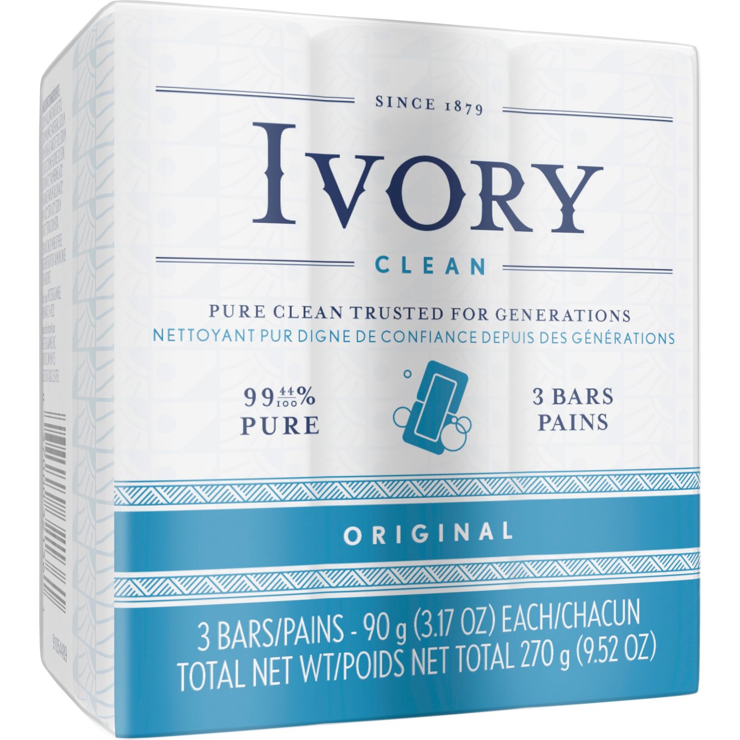 Bar Soap 3.10 oz, Skin, White, Fragrance-free, 72 / Carton