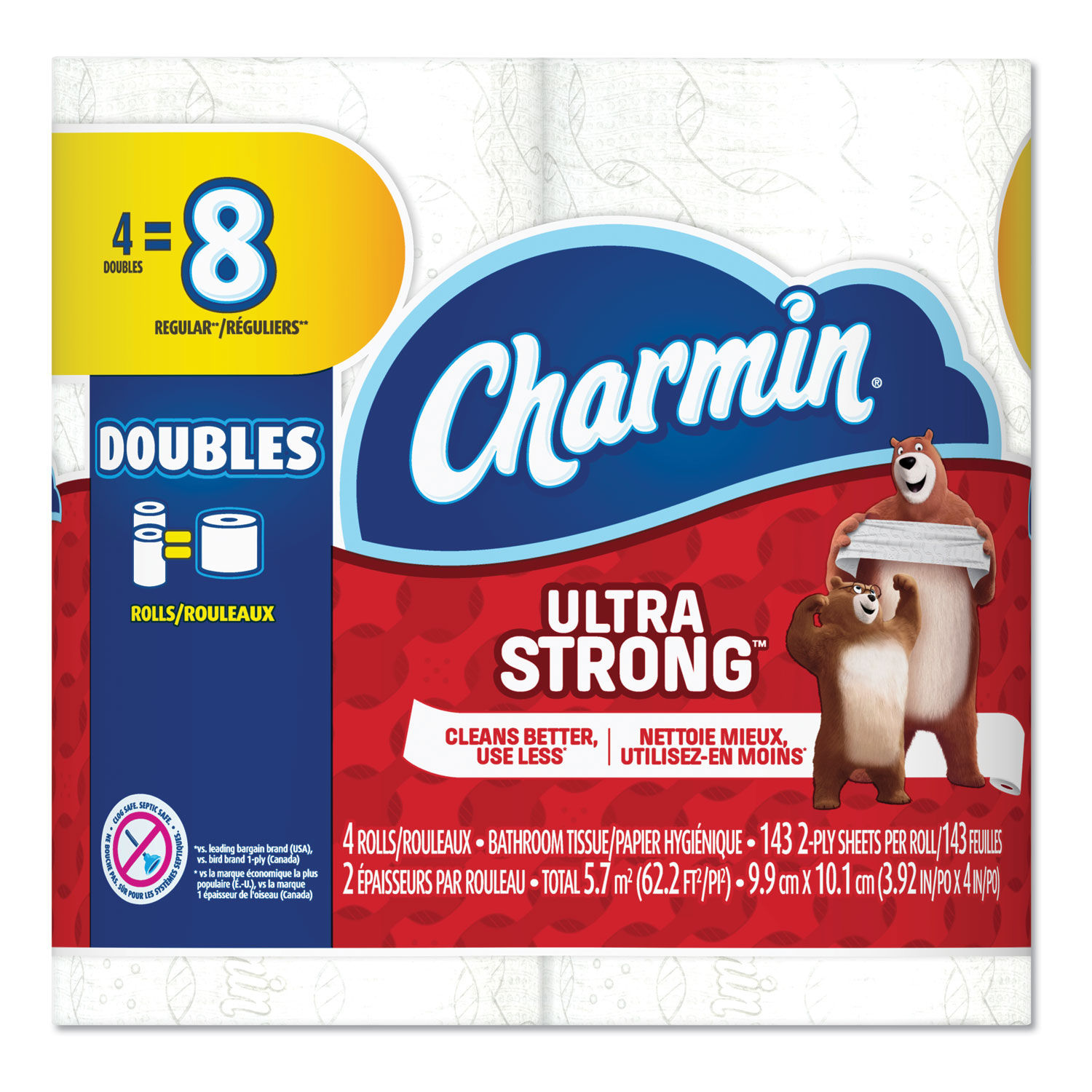 Ultra Strong Bathroom Tissue 2-Ply, 143 Sheet/Roll, 4/Pack