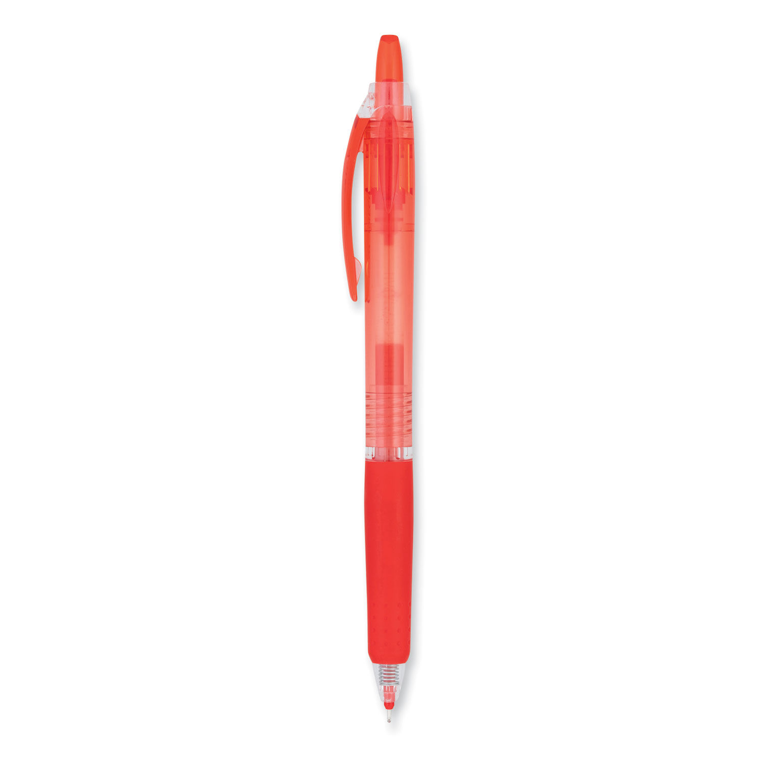 Precise Gel BeGreen Gel Pen Retractable, Fine 0.7 mm, Red Ink, Red Barrel, Dozen