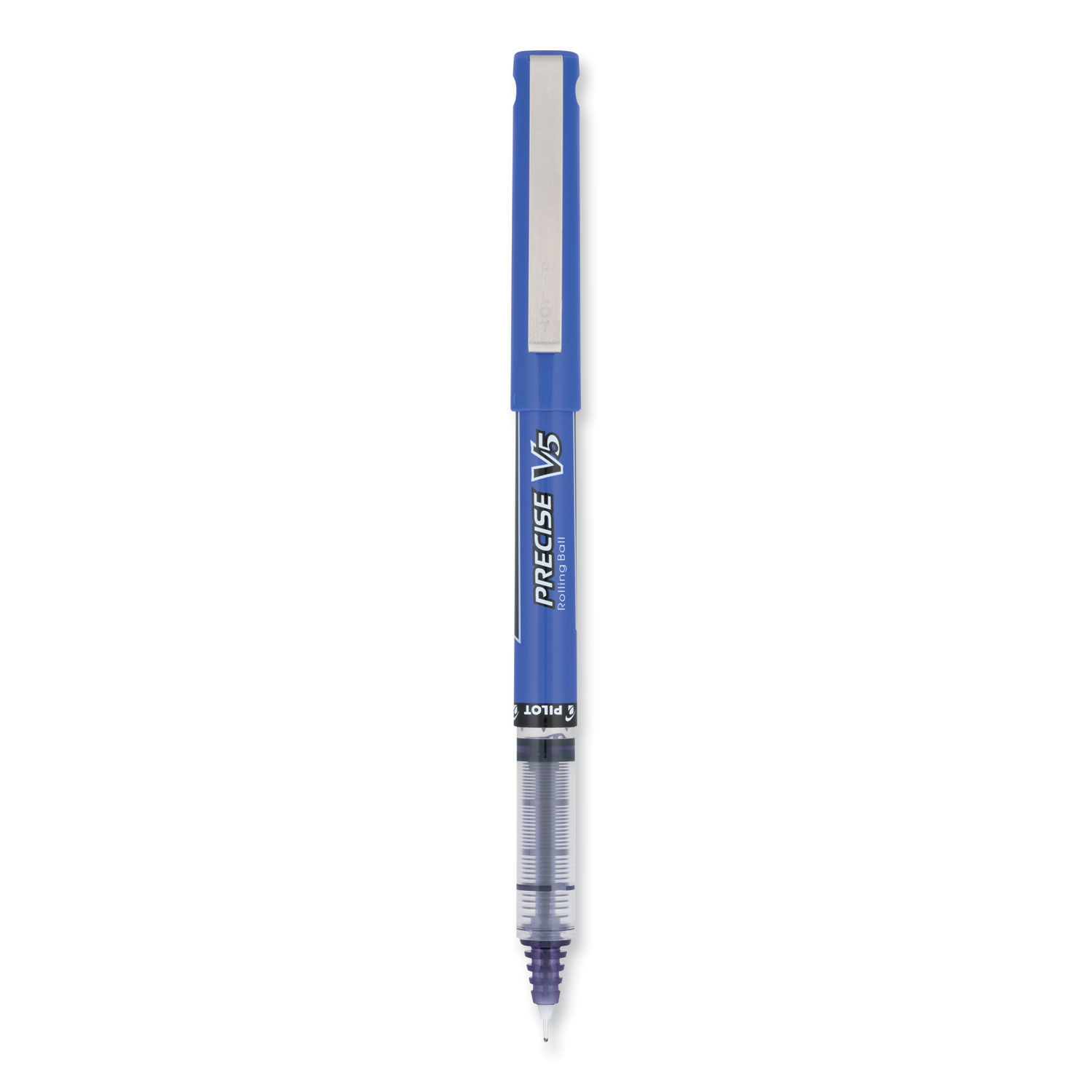 Precise V5 Roller Ball Pen Stick, Extra-Fine 0.5 mm, Purple Ink, Purple Barrel, Dozen