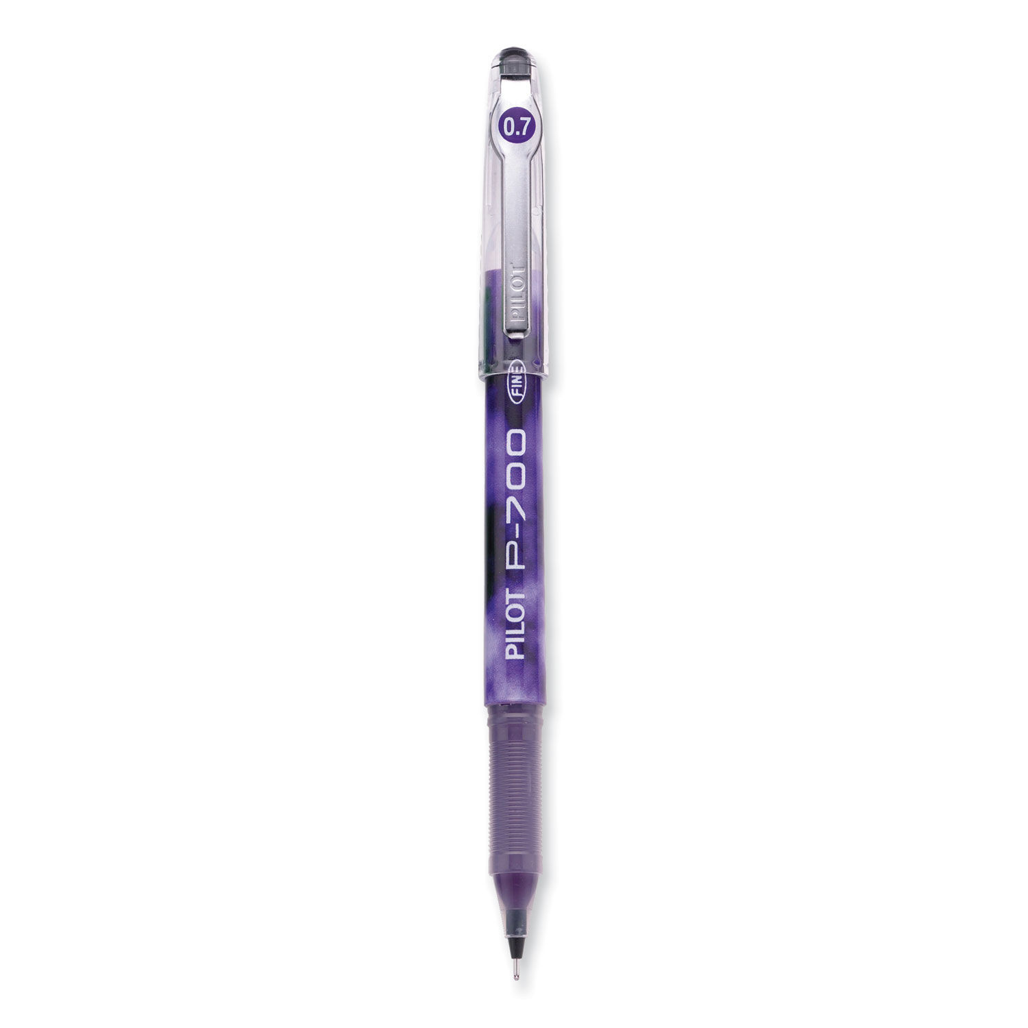 Precise P-700 Gel Pen Stick, Fine 0.7 mm, Purple Ink, Purple Barrel, Dozen