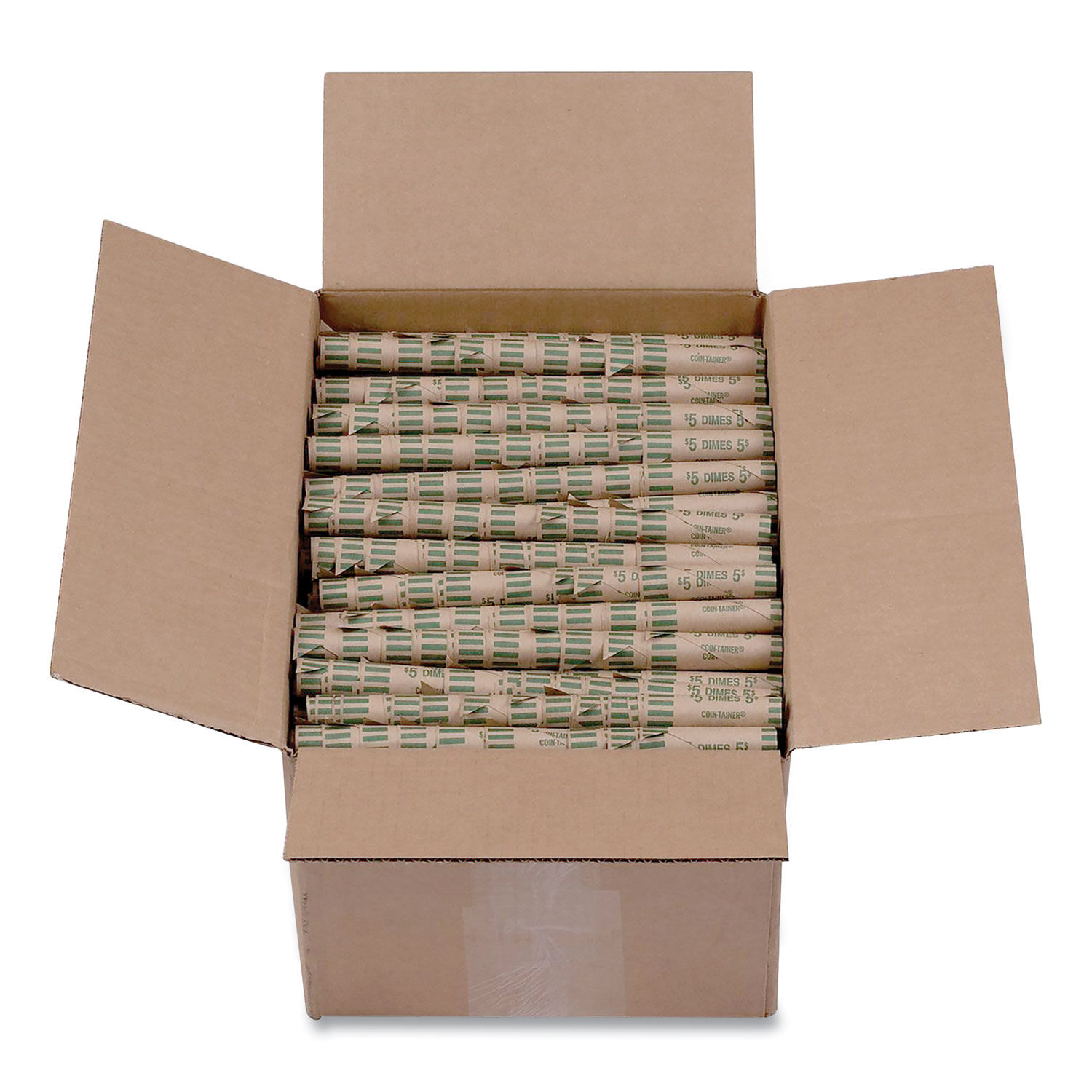 Preformed Tubular Coin Wrappers Dimes, $5, 1000 Wrappers/Box