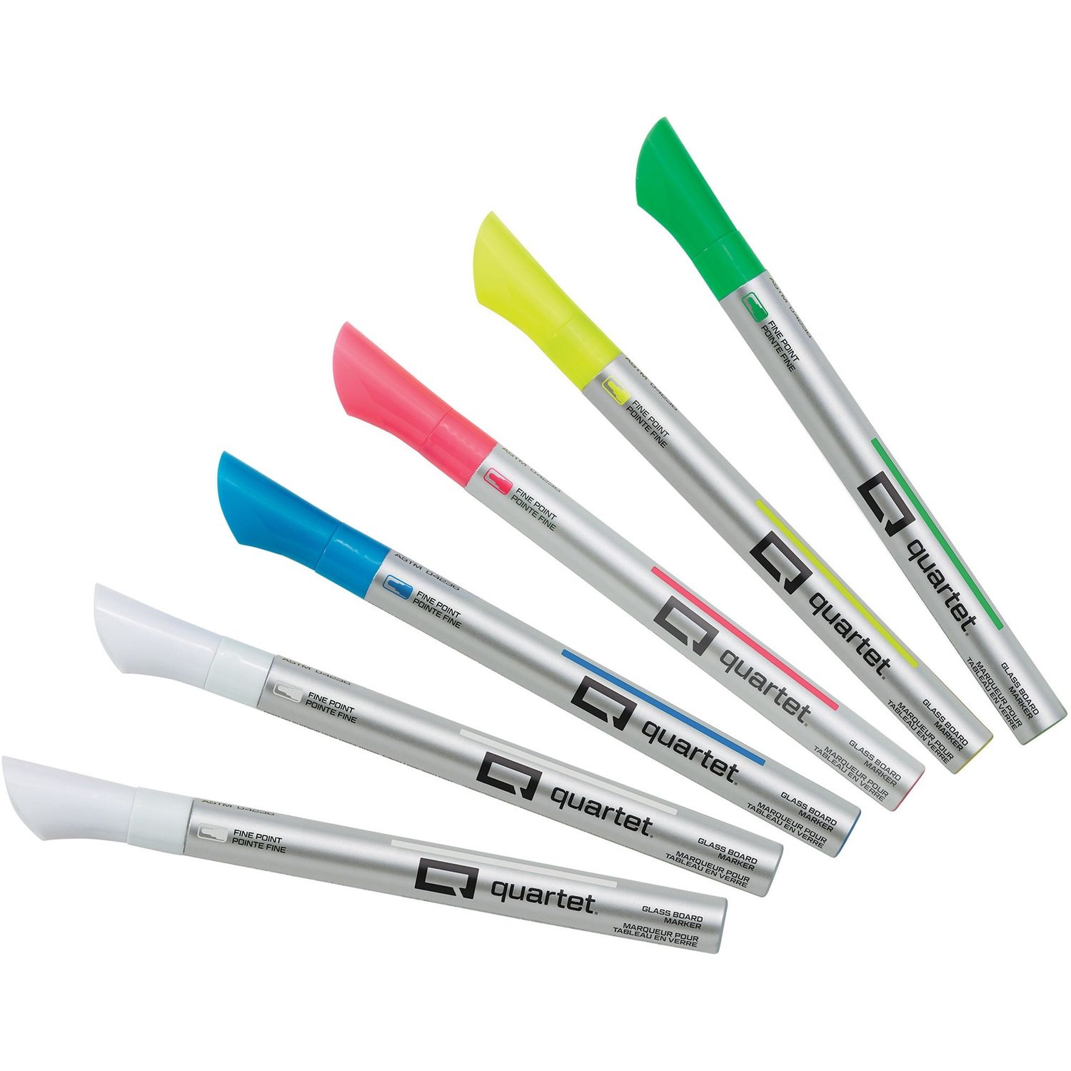Glass Board Fine Tip Neon Markers Fine Marker Point, Assorted Neon Liquid Ink, 6 / Pack
