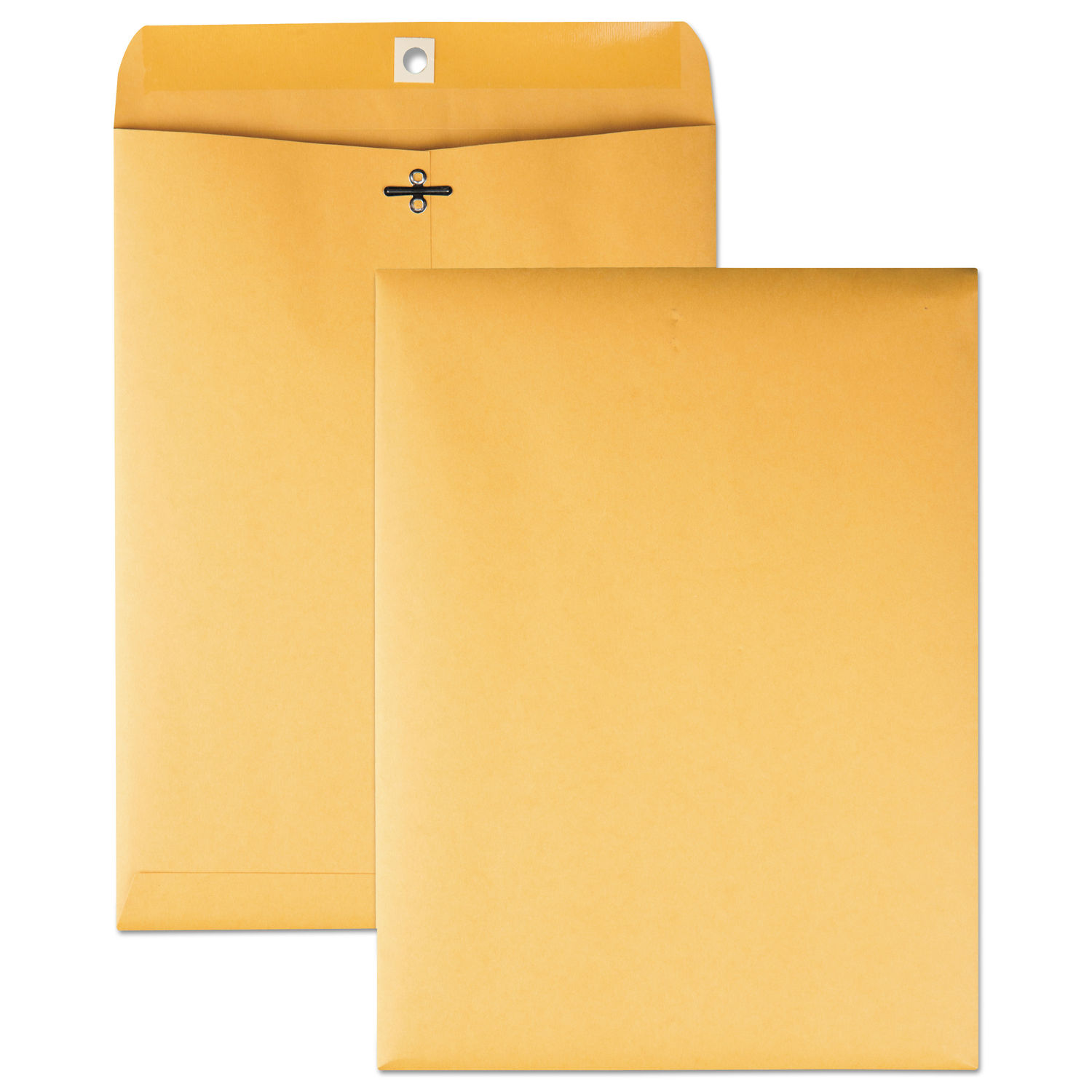 Clasp Envelope 28 lb Bond Weight Kraft, #90, Cheese Blade Flap, Clasp/Gummed Closure, 9 x 12, Brown Kraft, 100/Box