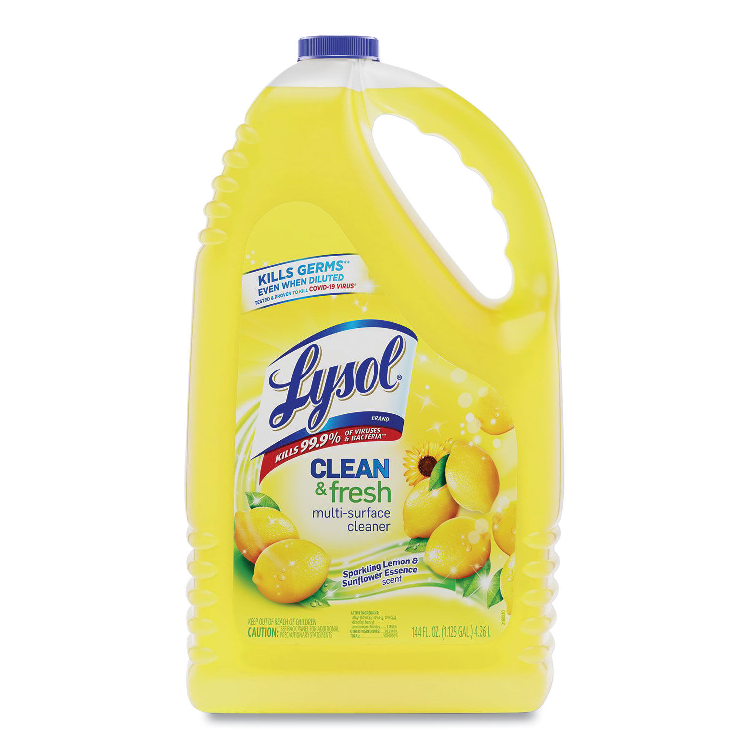 Clean and Fresh Multi-Surface Cleaner Sparkling Lemon and Sunflower Essence, 144 oz Bottle, 4/Carton