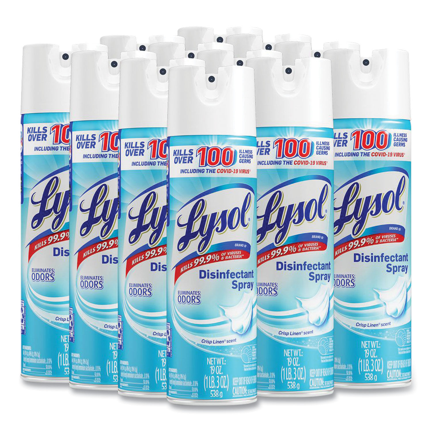 Disinfectant Spray Crisp Linen Scent, 19 oz Aerosol Spray
