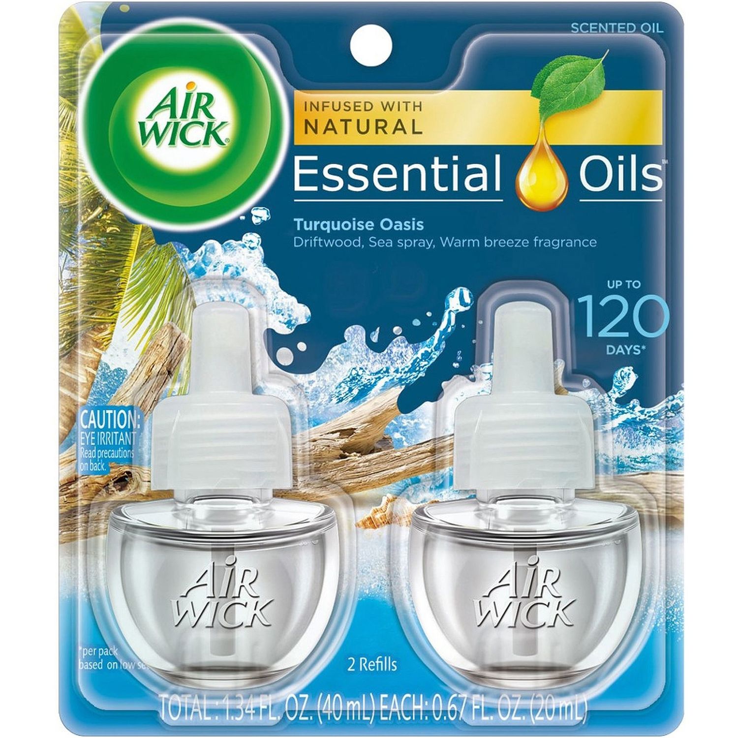 Scented Oil Warmer Refill Oil, 0.7 fl oz (0 quart), Turquoise Oasis, 60 Day, 12 / Carton, Long Lasting