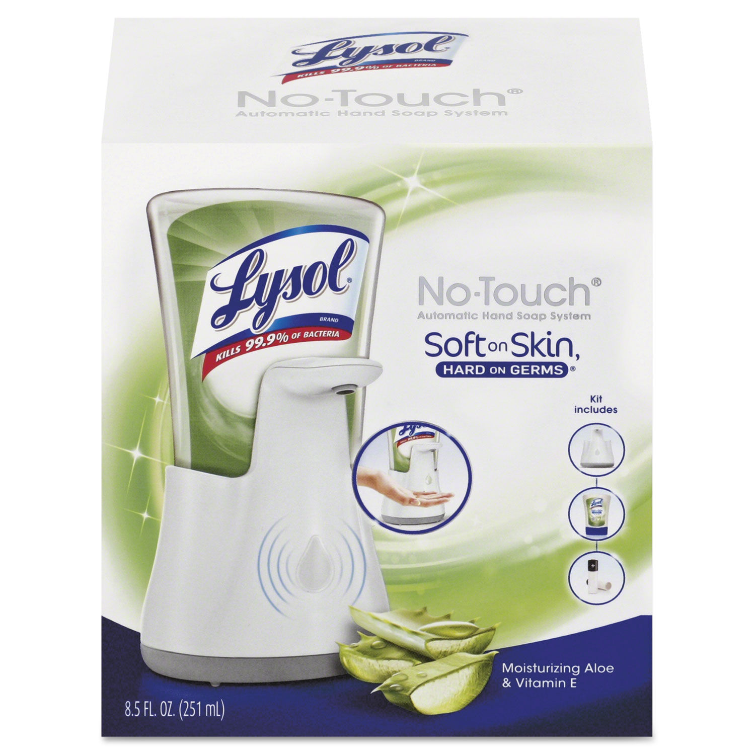 No-Touch Hand Soap System 8.5oz, White, Aloe