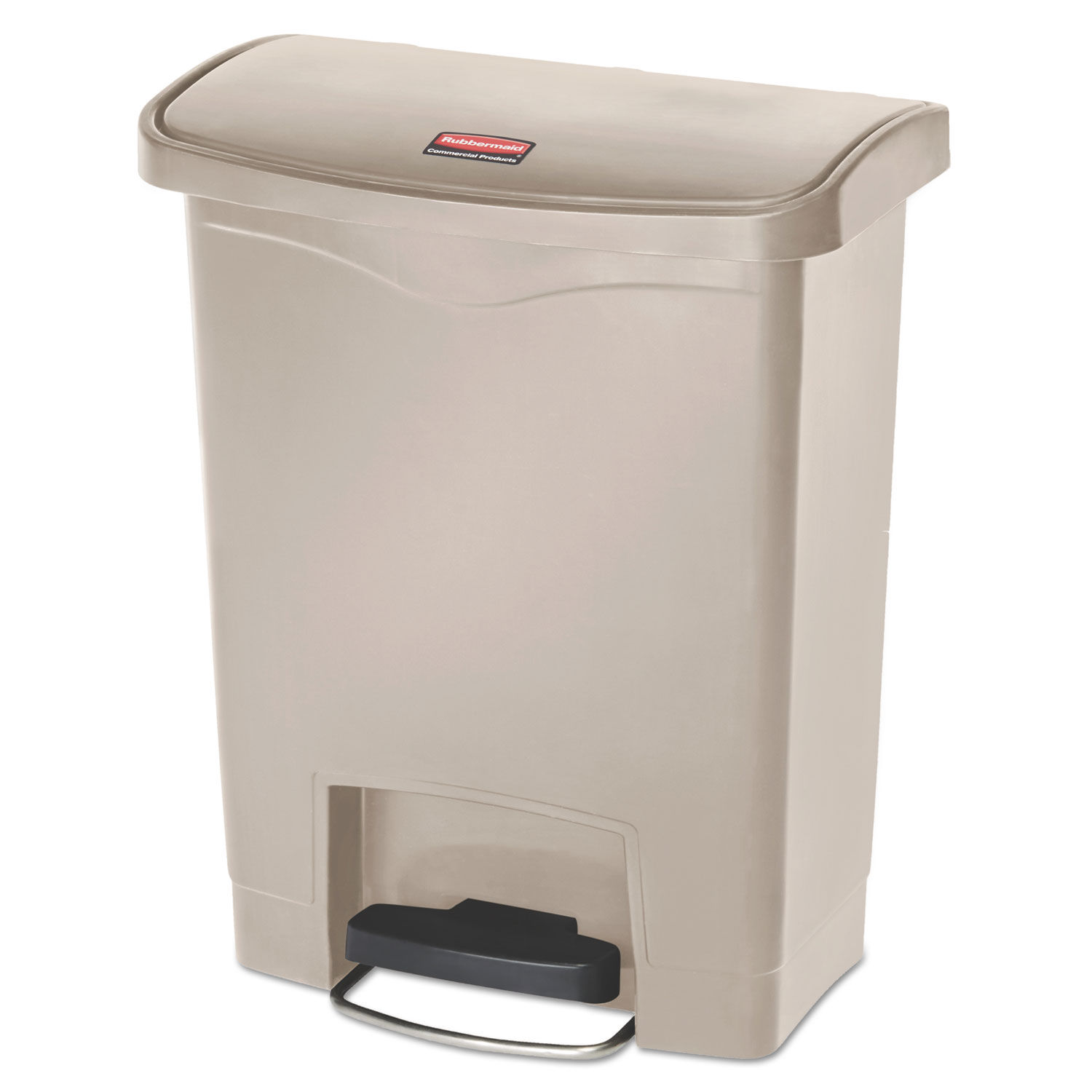Streamline Resin Step-On Container Front Step Style, 8 gal, Polyethylene, Beige