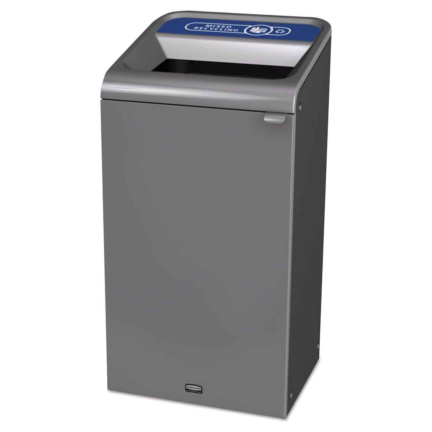 Configure Indoor Recycling Waste Receptacle Mixed Recycling, 23 gal, Metal, Gray
