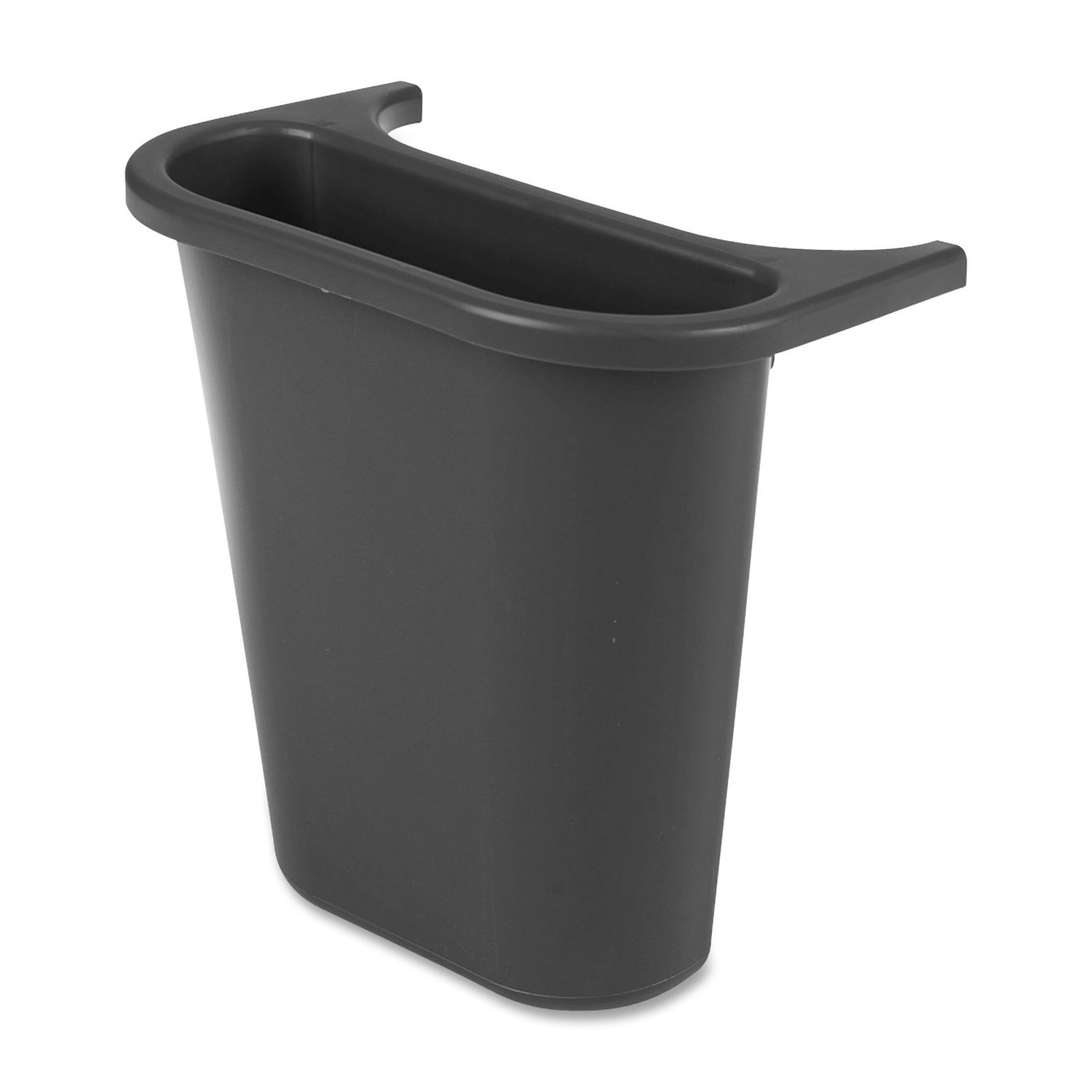 Saddlebasket Recycling Side Bin 1.19 gal Capacity, Rectangular, Chip Resistant, Rust Resistant, Dent Resistant, Easy to Clean, 11.5" Height x 7.3" Width x 10.6" Depth, Plastic, Black, 12 / Carton