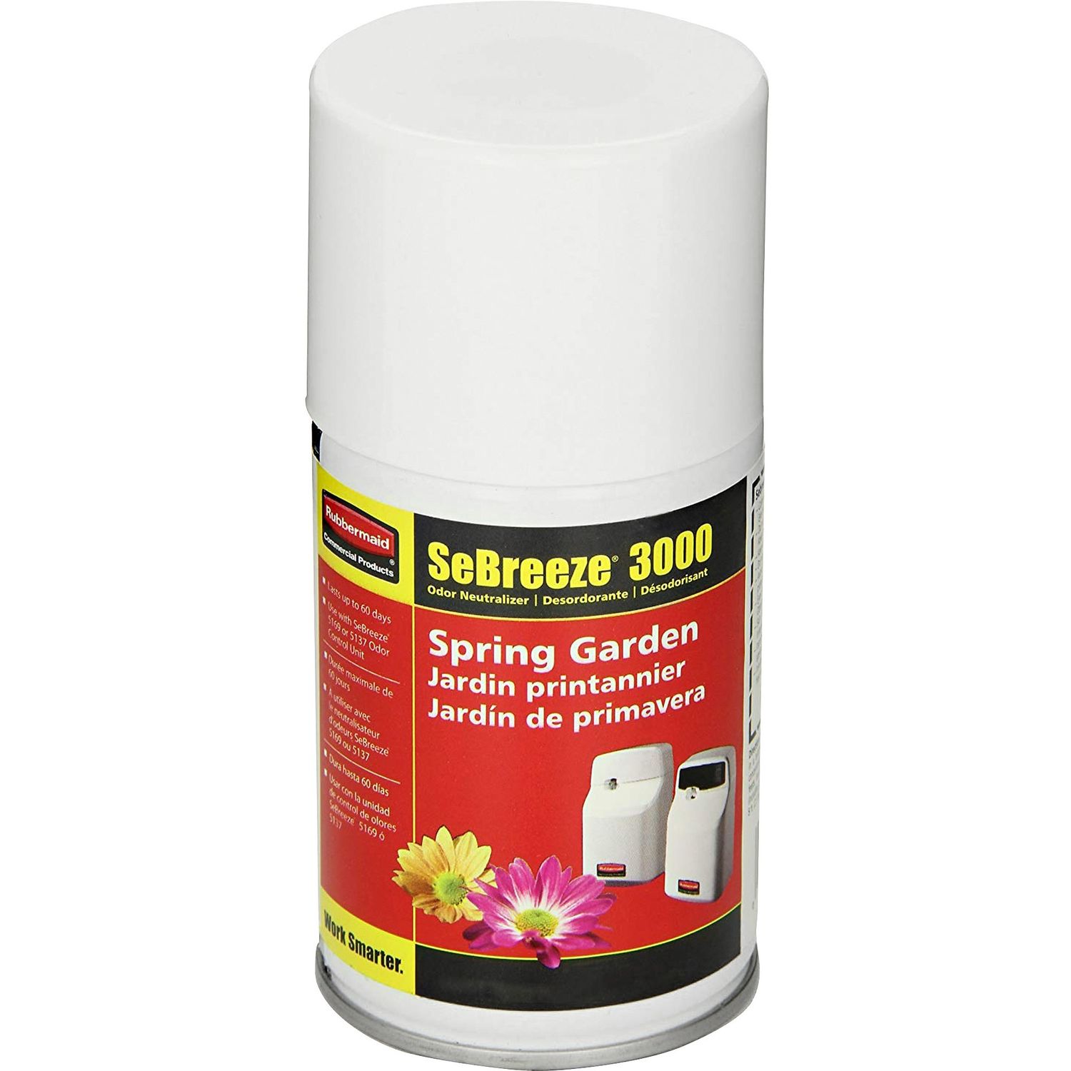 SeBreeze Fragrance Can Refill Aerosol, 6000 ft3, Spring Garden, 1 Each, Odor Neutralizer