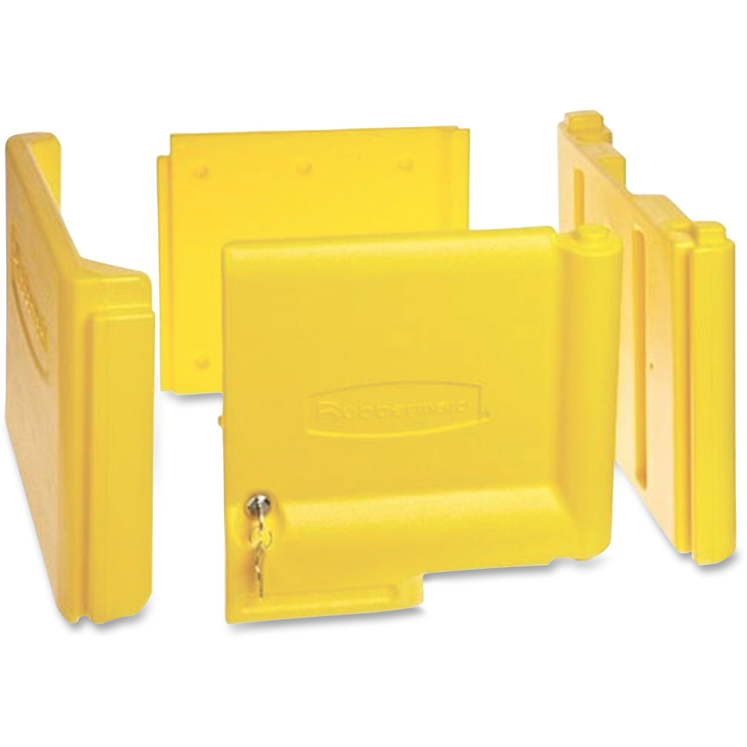 Locking Janitor Cart Cabinet 20" x 16" x 11.2", Yellow, Polyethylene