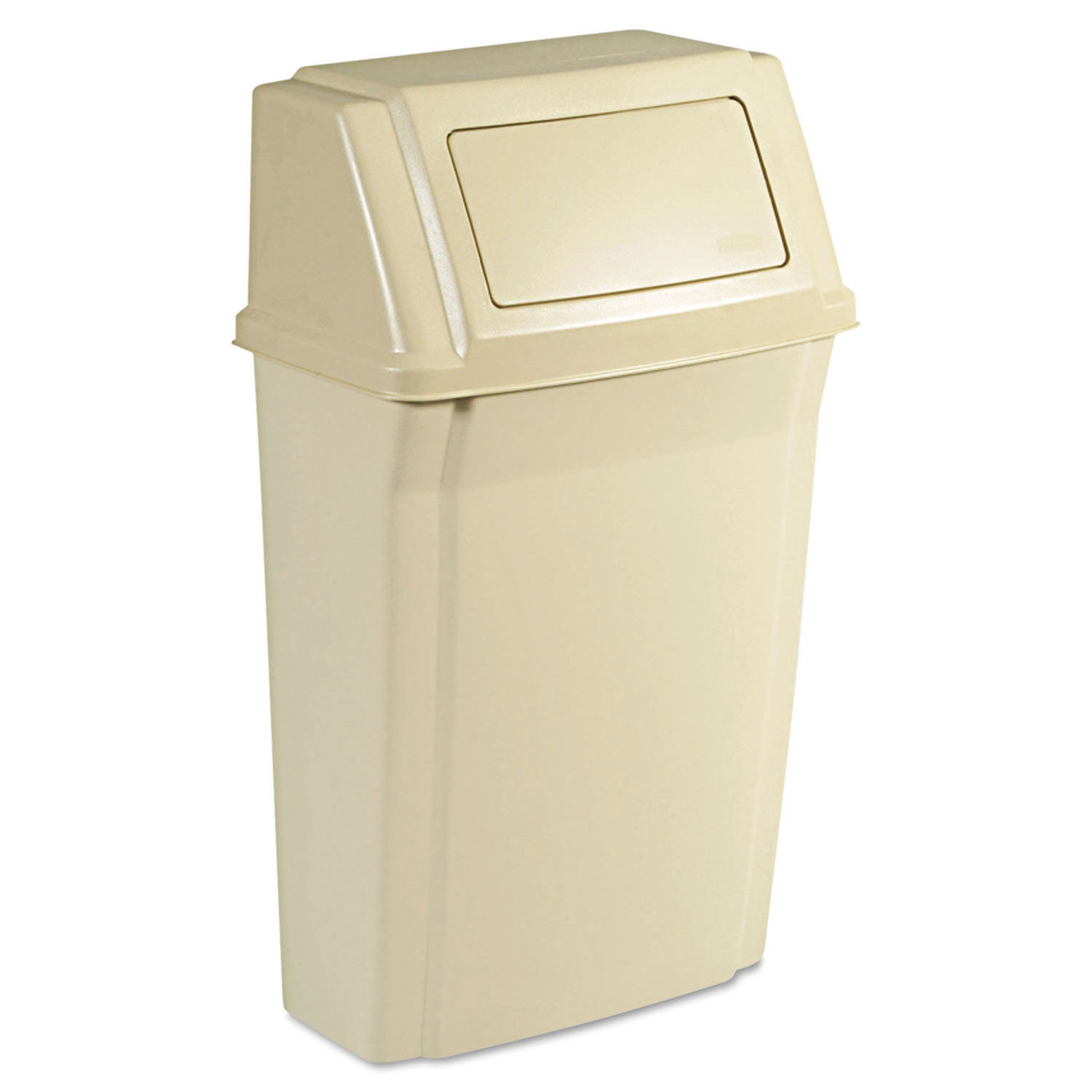 Slim Jim Wall-Mounted Container 15 gal, Plastic, Beige