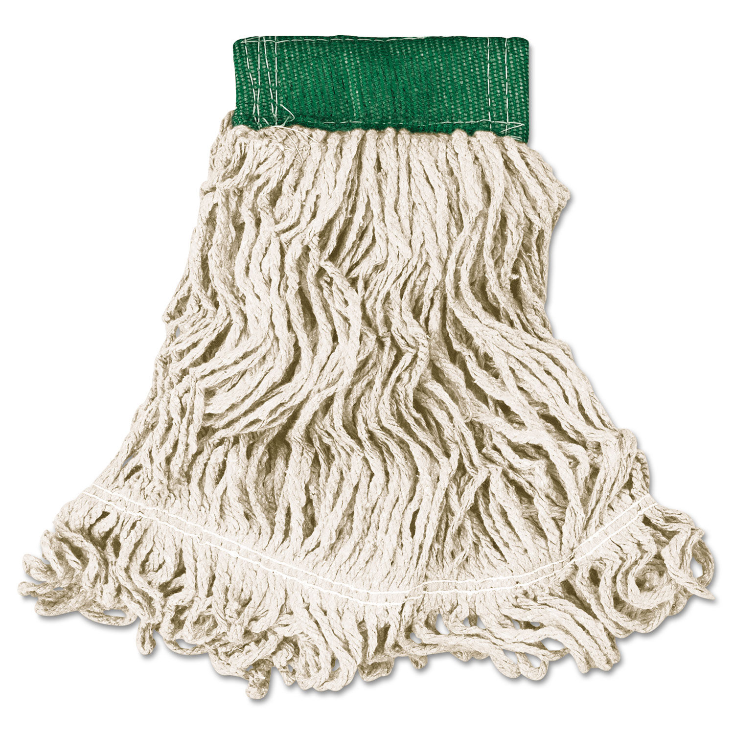 Super Stitch Looped-End Wet Mop Head Cotton/Synthetic, Medium, Green/White