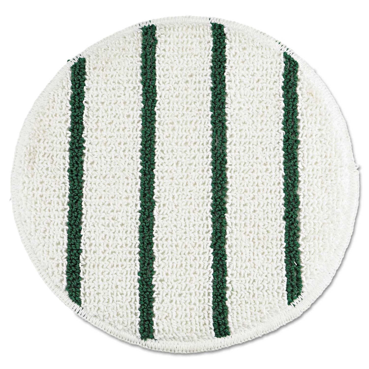 Low Profile Scrub-Strip Carpet Bonnet 19" Diameter, White/Green