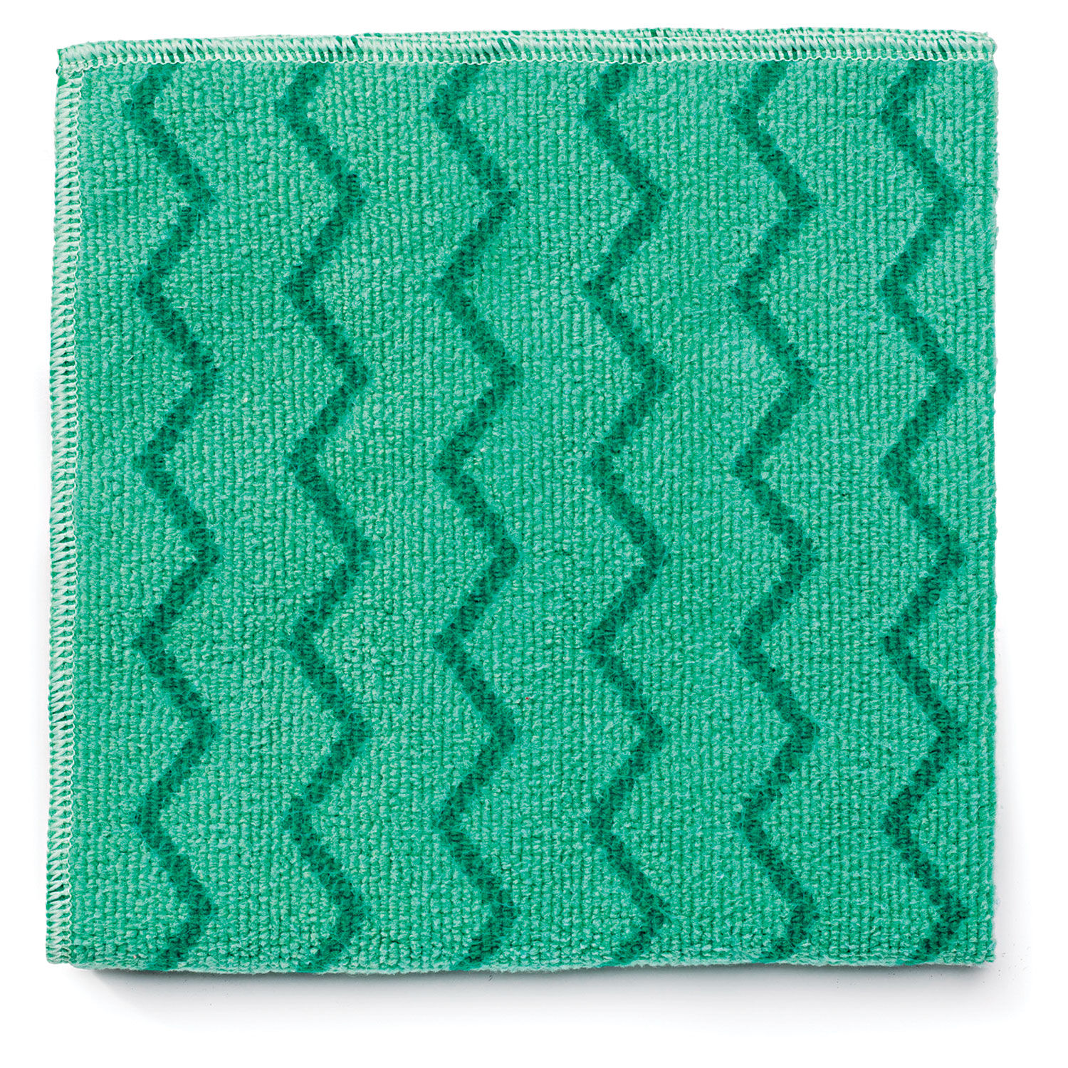 Reusable Cleaning Cloths Microfiber, 16 x 16, Green, 12/Carton
