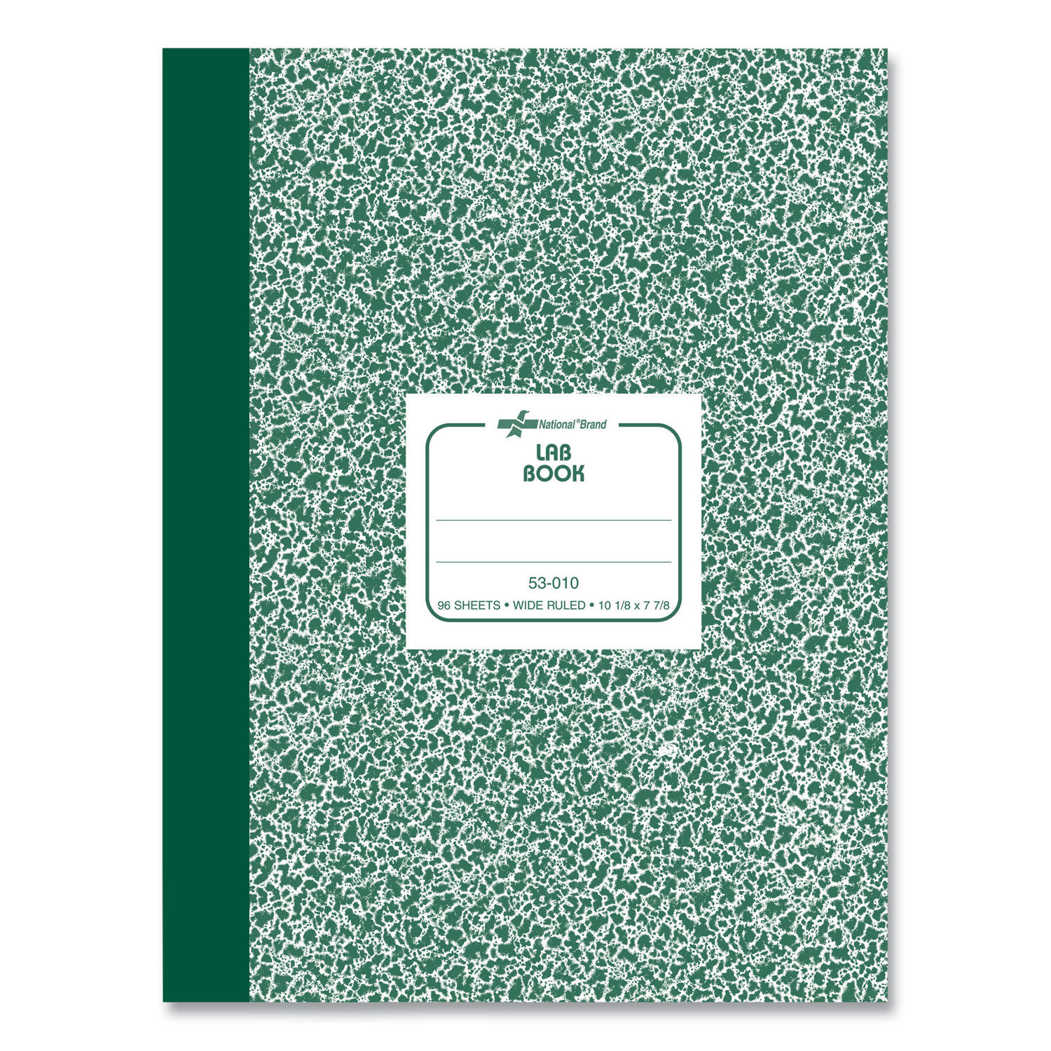 Lab Notebook Wide/Legal Rule, Green Marble Cover, (96) 10.13 x 7.88 Sheets