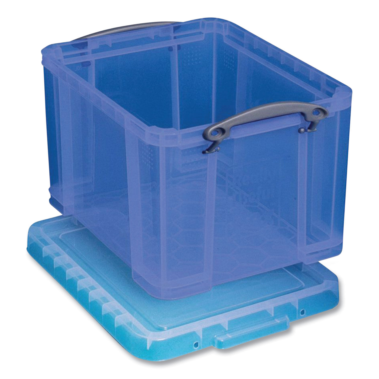 Snap-Lid Storage Bin 8.45 gal, 14" x 18" x 12.25", Transparent Blue