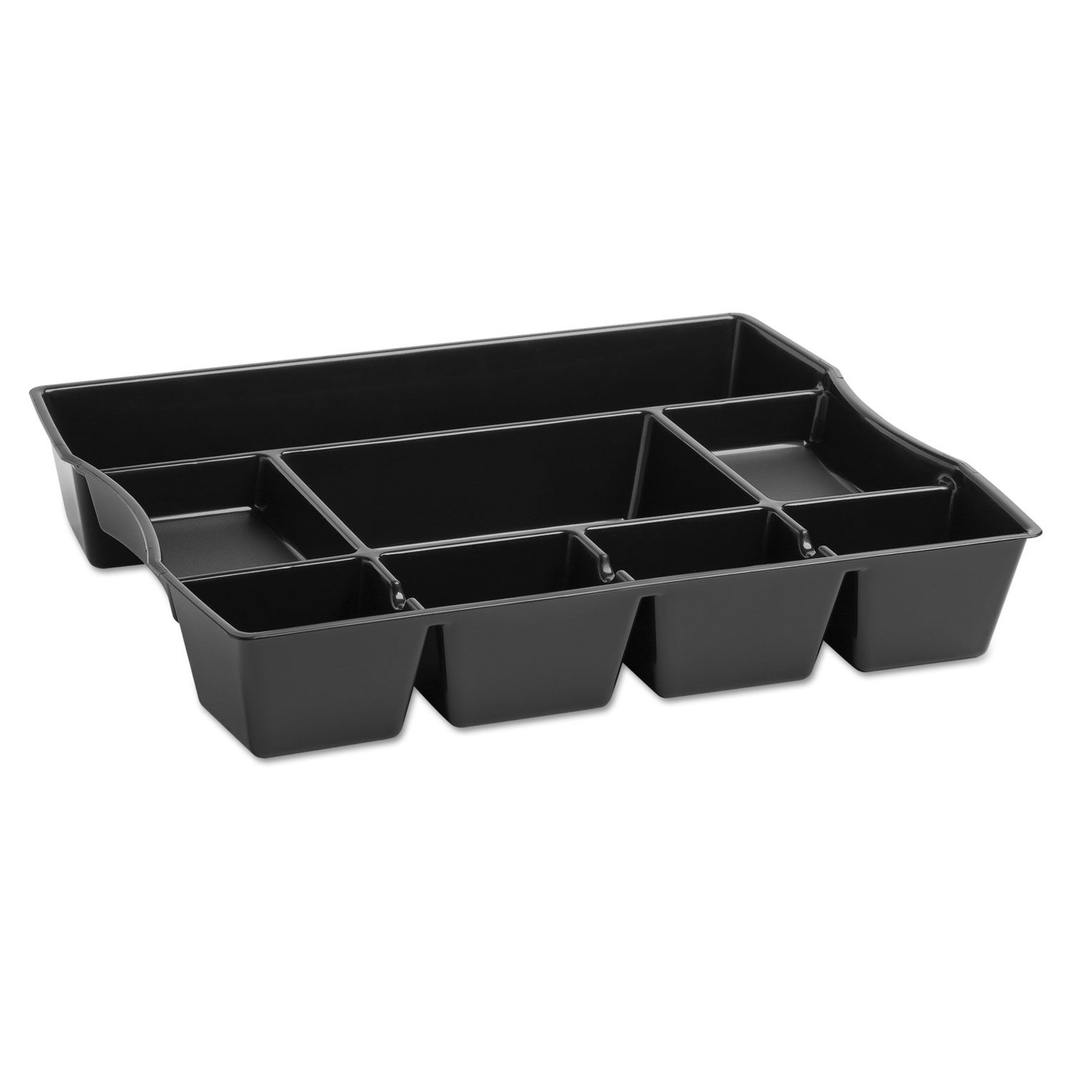 Regeneration Deep Drawer Organizer Eight Compartments, 14.88 x 11.88 x 2.5, Plastic, Black