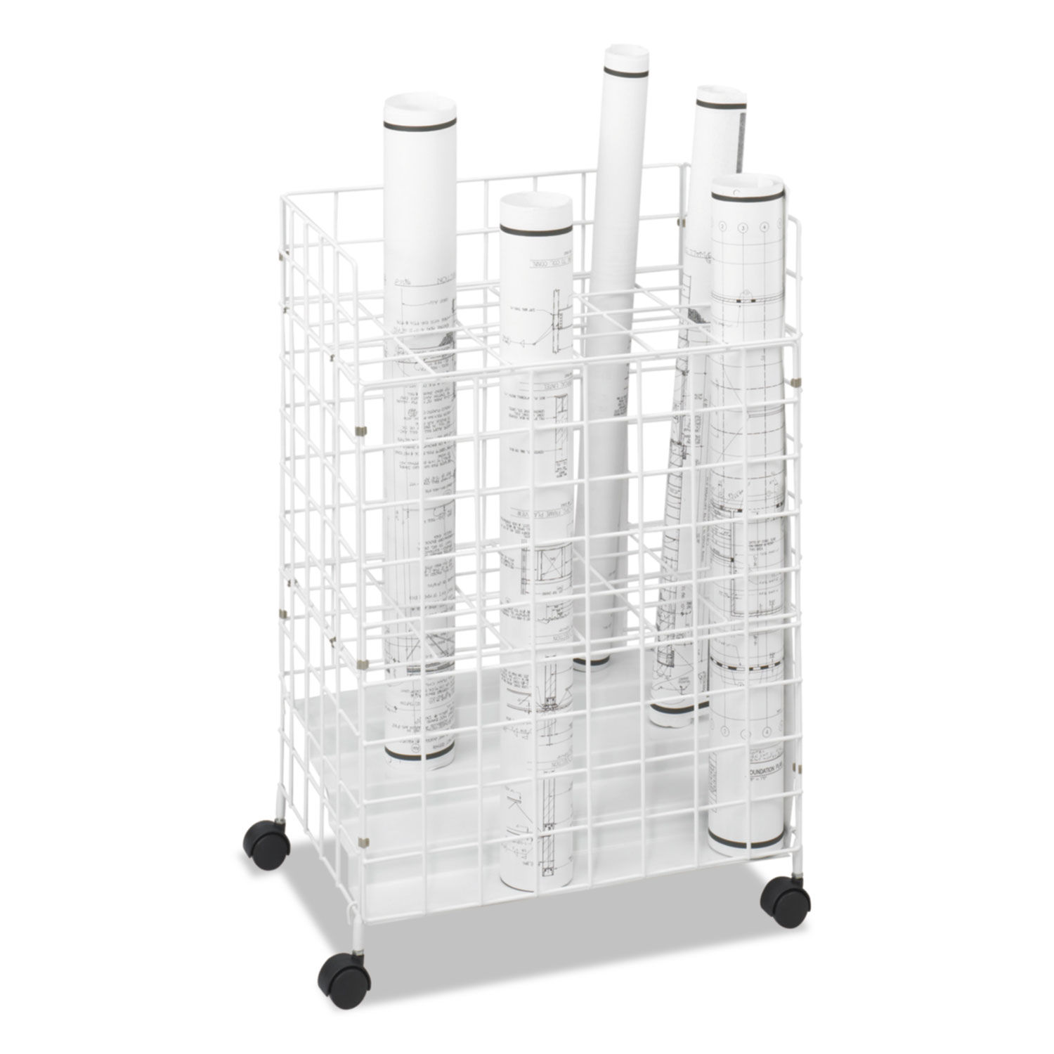 Wire Roll Files 24 Compartments, 21w x 14.25d x 31.75h, White