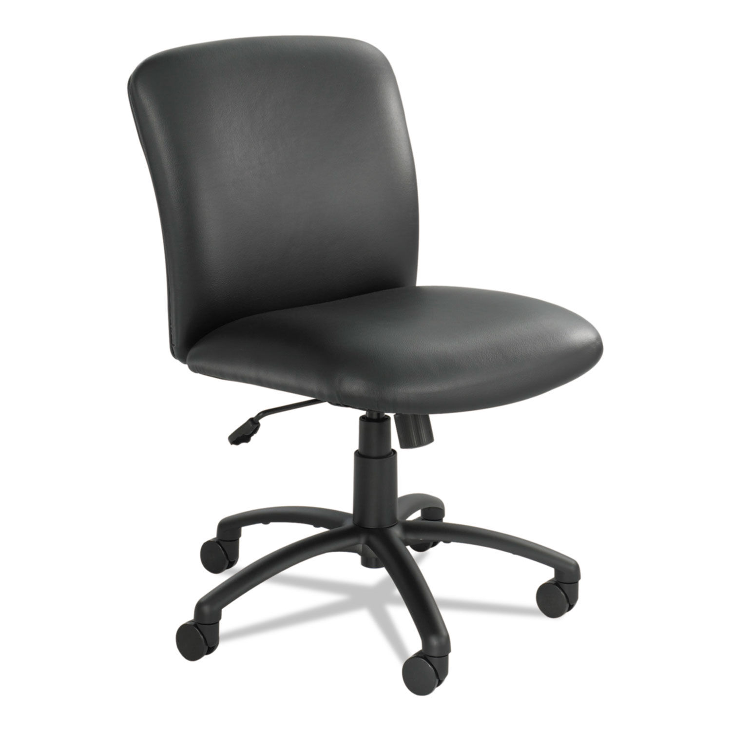 Uber Big/Tall Series Mid Back Chair Vinyl, Supports Up to 500 lb, 18.5" to 22.5" Seat Height, Black