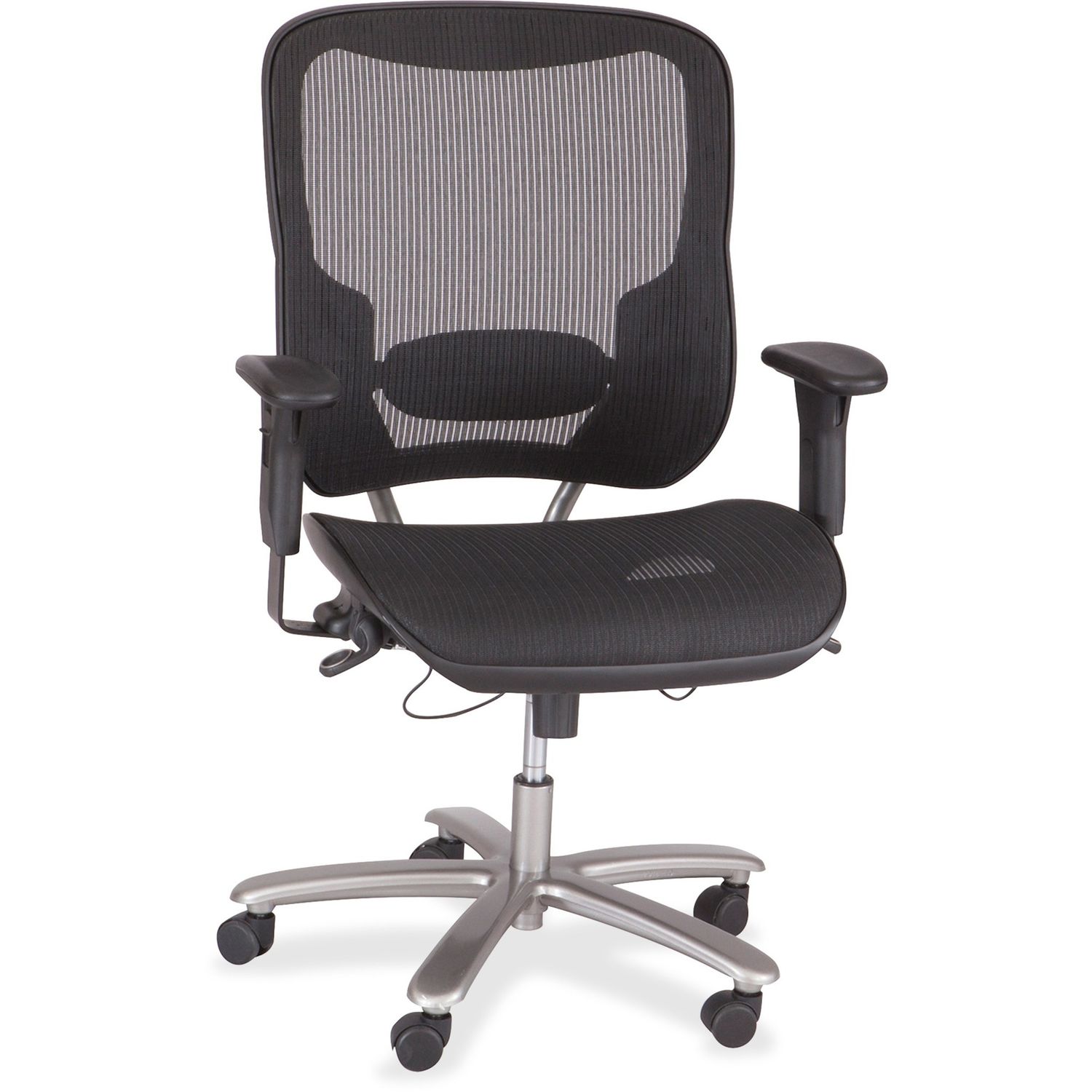 Big & Tall All-Mesh Task Chair High Back, Black, Armrest, 1 Each
