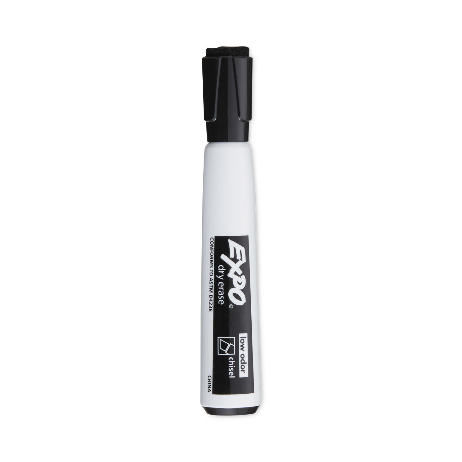 Magnetic Dry Erase Marker Broad Chisel Tip, Black, 4/Pack