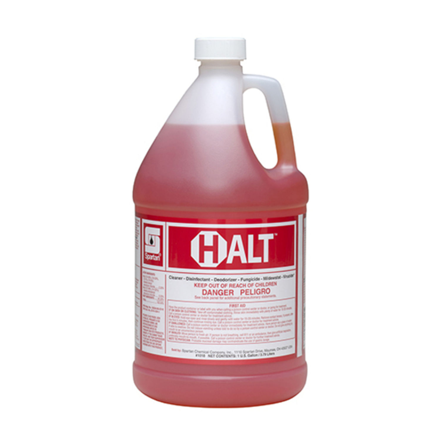 Halt Cleaner and Disinfectant 1 gallon, Liquid, 128 fl oz (4 quart), Fresh Scent, 4 / Case, Orange