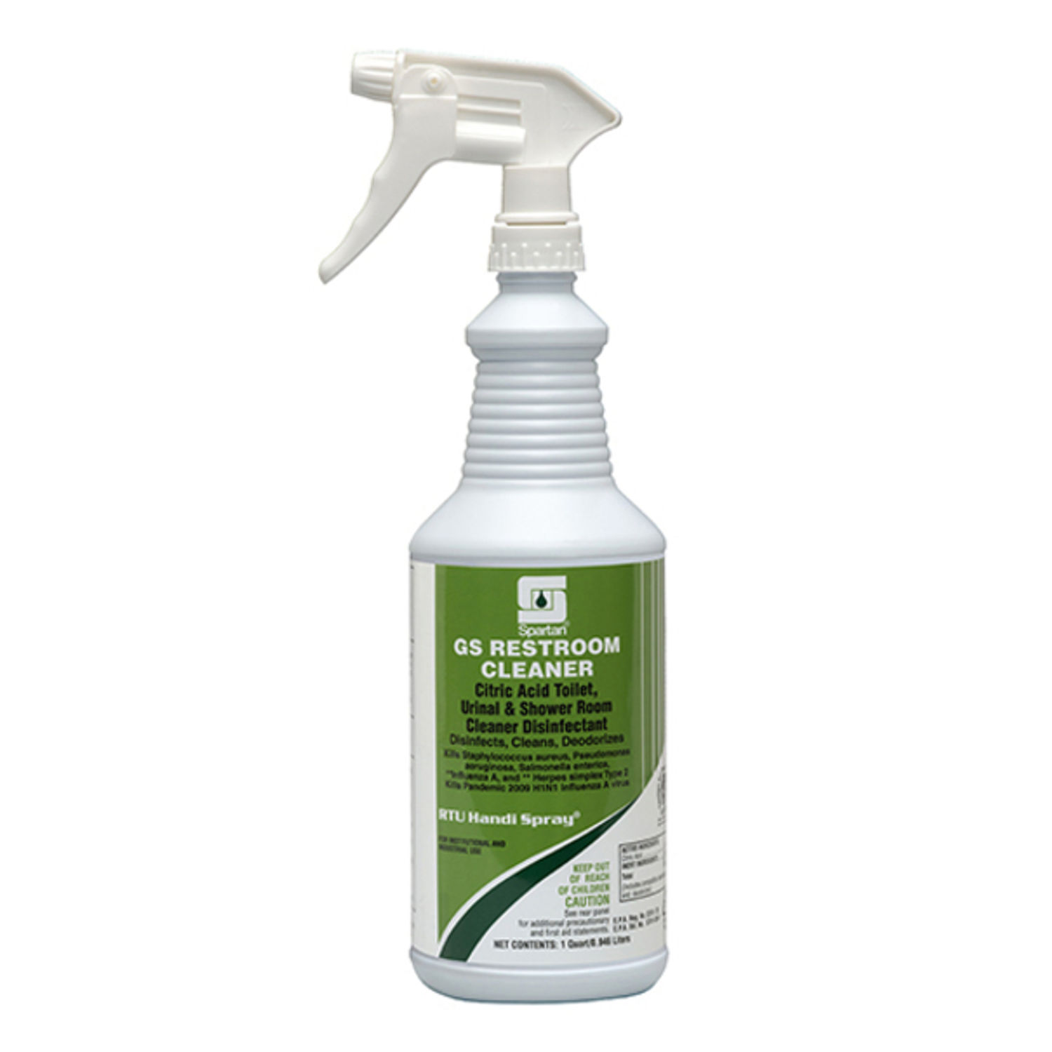 GS Restroom Cleaner - RTU Disinfactant Cleaner 1 Quart, Ready-To-Use, 32 fl oz (1 quart), 12 / Case, Clear