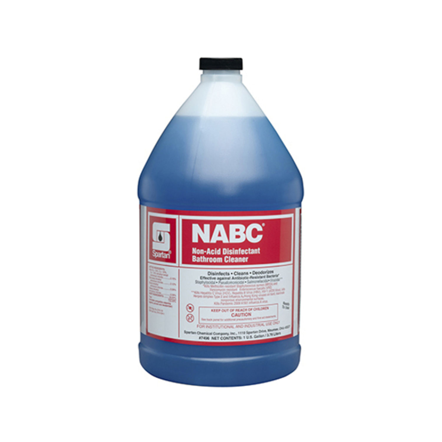 NABC Non-Acid Disinfectant Cleaner 1 gl, Ready-To-Use Liquid, 128 fl oz (4 quart), Floral Scent, 4 / Case, Blue