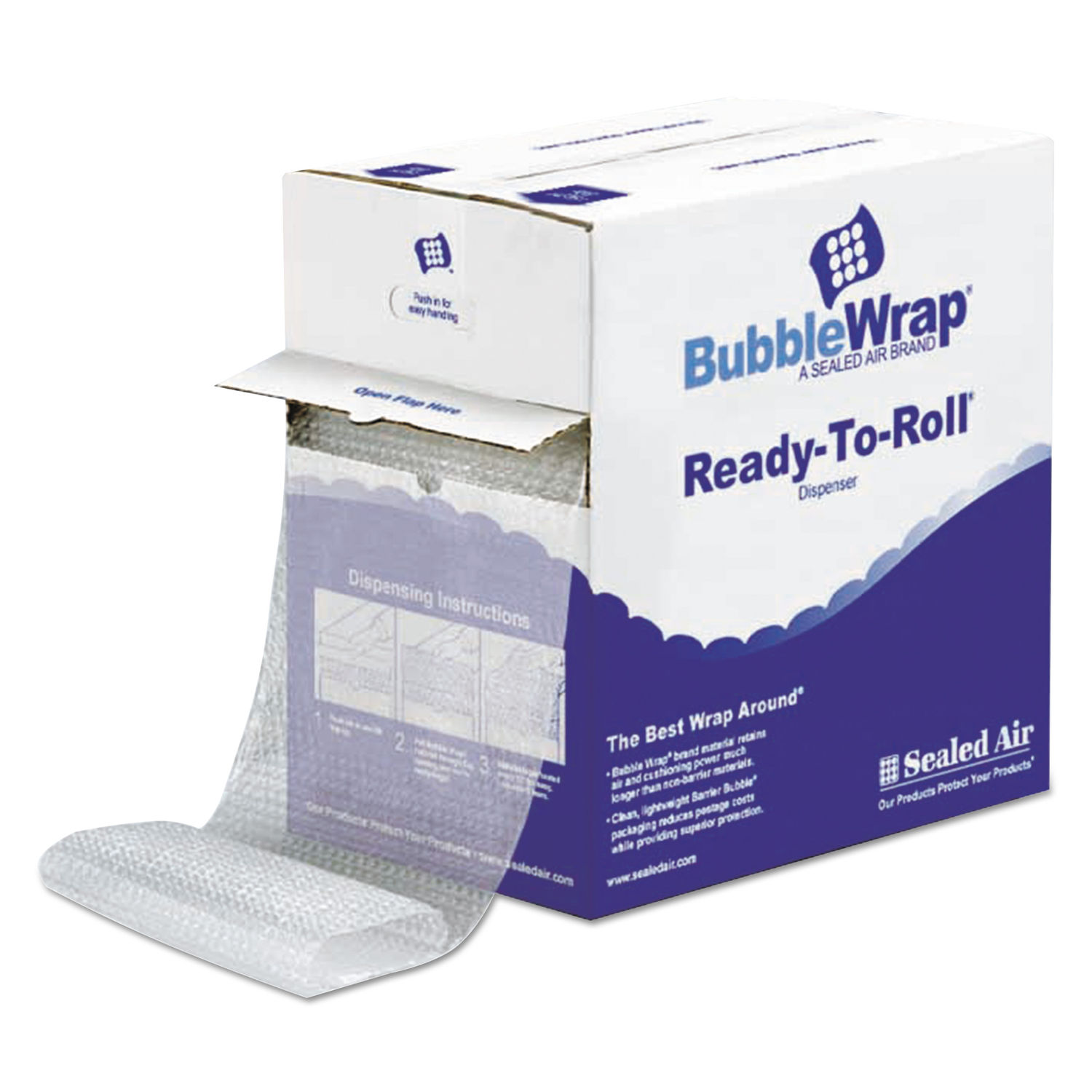 Bubble Wrap Cushioning Material in Dispenser Box 0.19" Thick, 12" x 175 ft