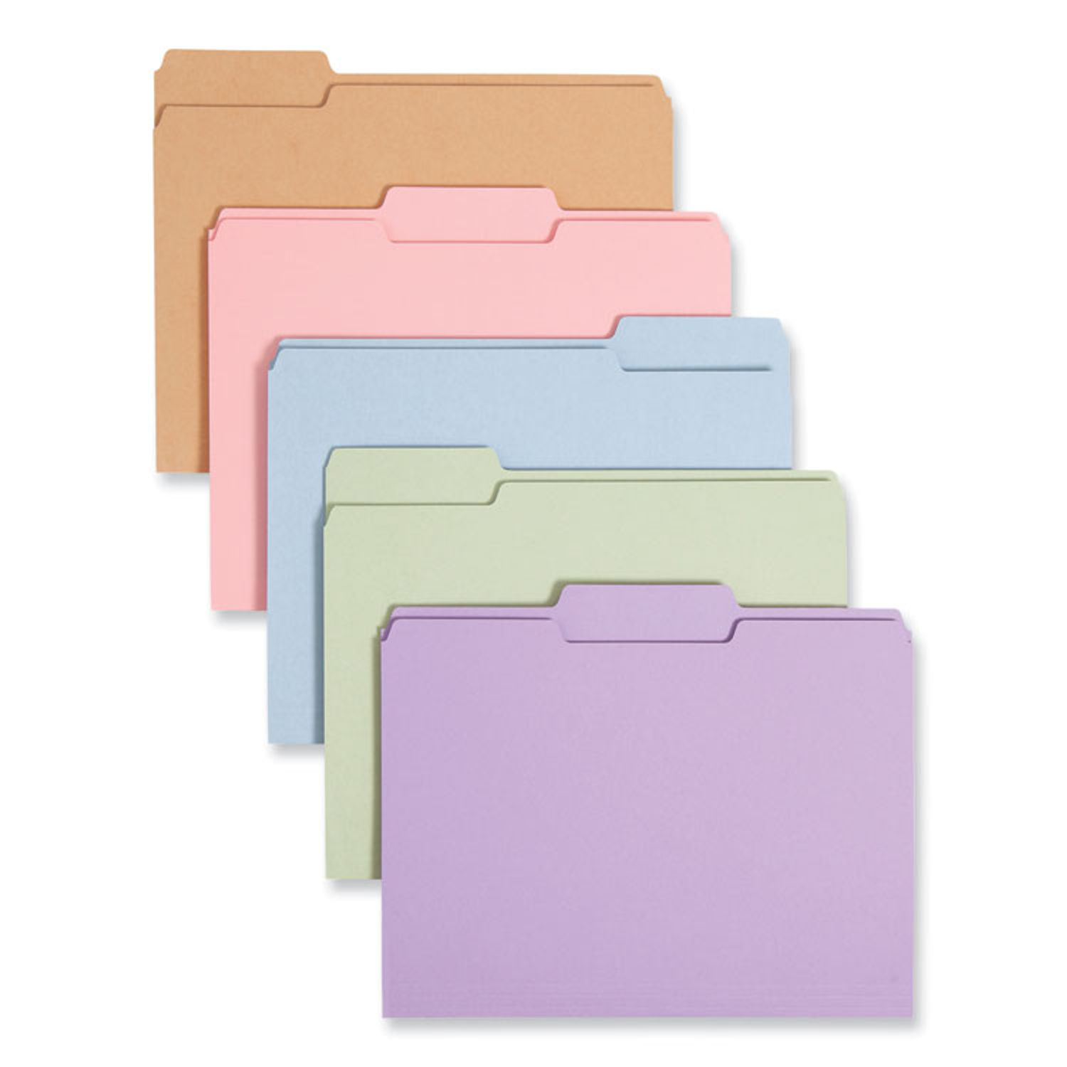 Colored File Folders 1/3-Cut Tabs: Assorted, Letter Size, 0.75" Expansion, Assorted Colors, 100/Box