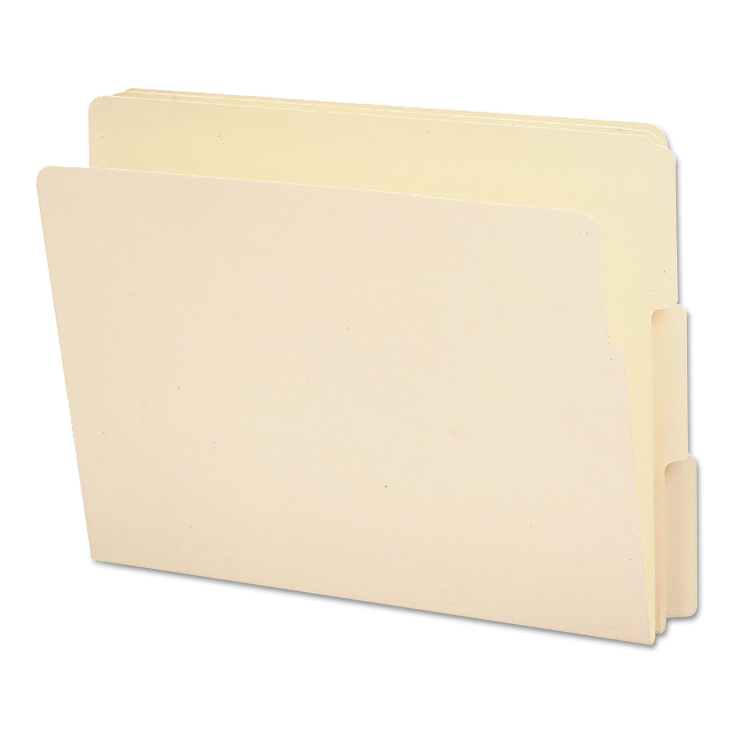 End Tab File Folder 1/3-Cut Tabs: Assorted, Letter Size, 0.75" Expansion, Manila, 100/Box