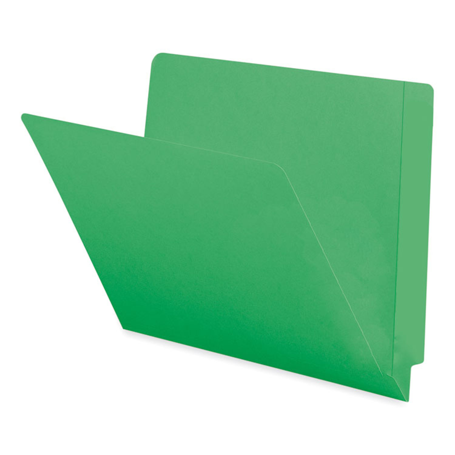 Shelf-Master Reinforced End Tab Colored Folders Straight Tabs, Letter Size, 0.75" Expansion, Green, 100/Box