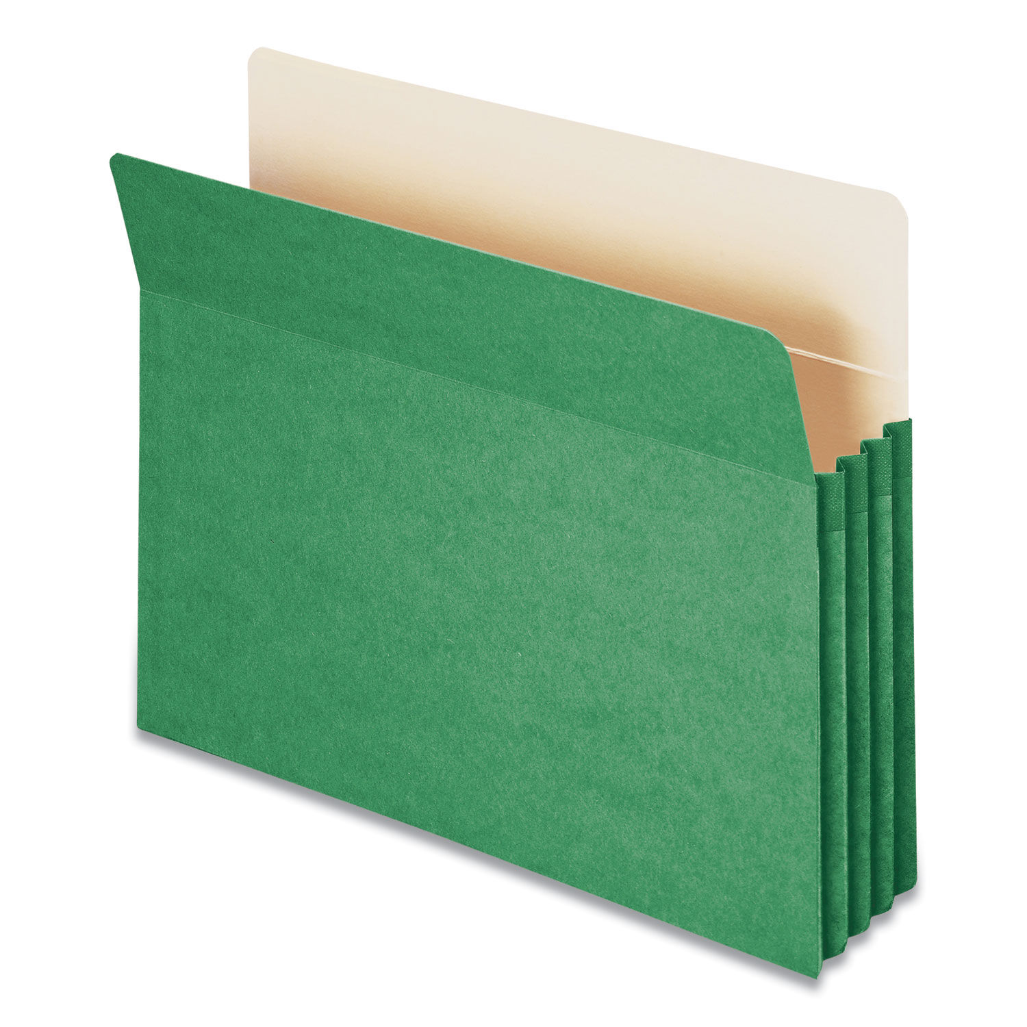 Colored File Pockets 3.5" Expansion, Letter Size, Green