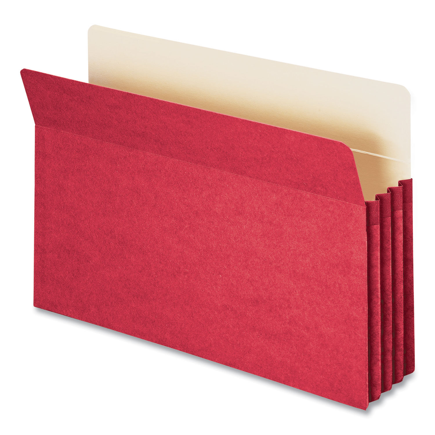 Colored File Pockets 3.5" Expansion, Legal Size, Red