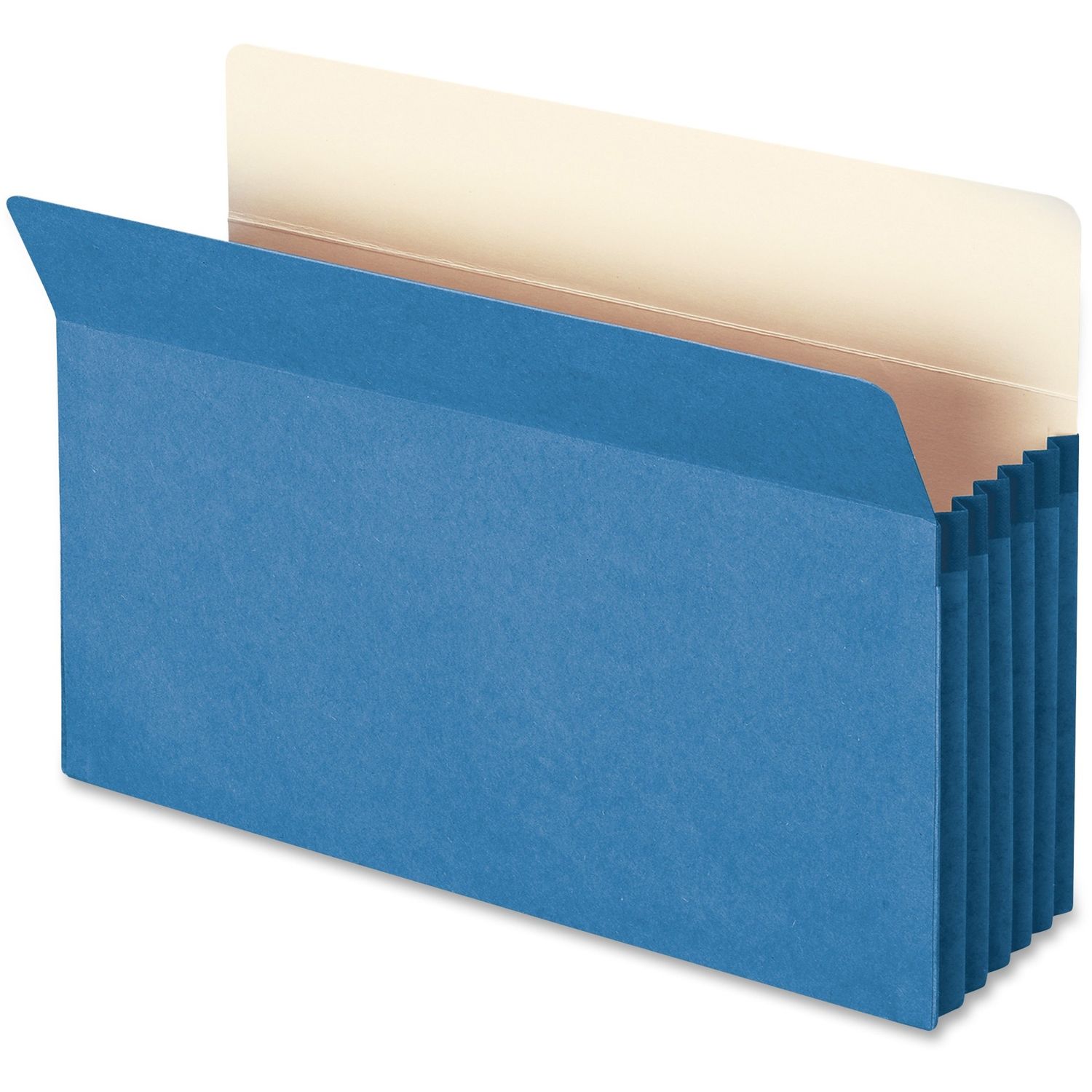 Colored Straight Tab Cut Legal Recycled File Pocket 8 1/2" x 14", Top Tab Location, Blue, 10% Recycled, 1 Each