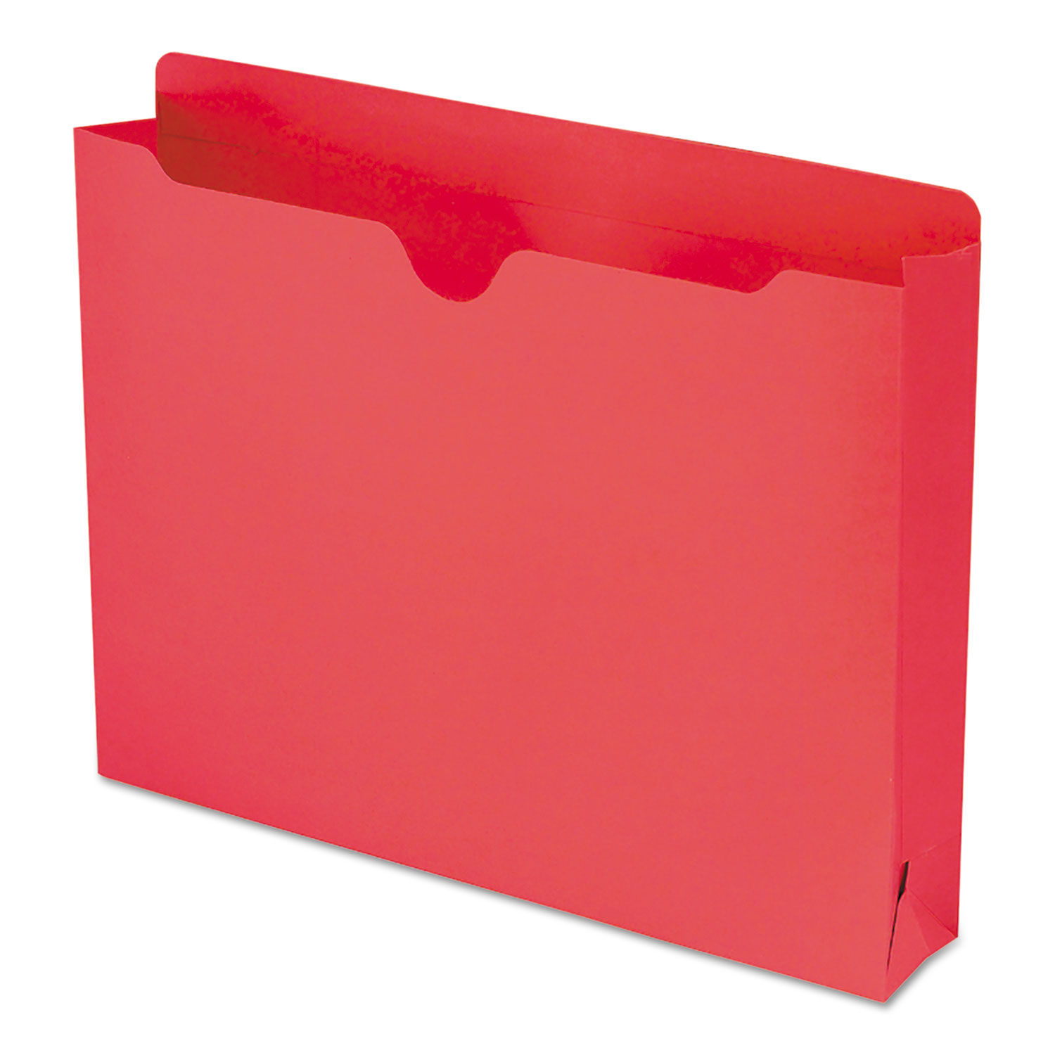 Colored File Jackets with Reinforced Double-Ply Tab Straight Tab, Letter Size, Red, 50/Box