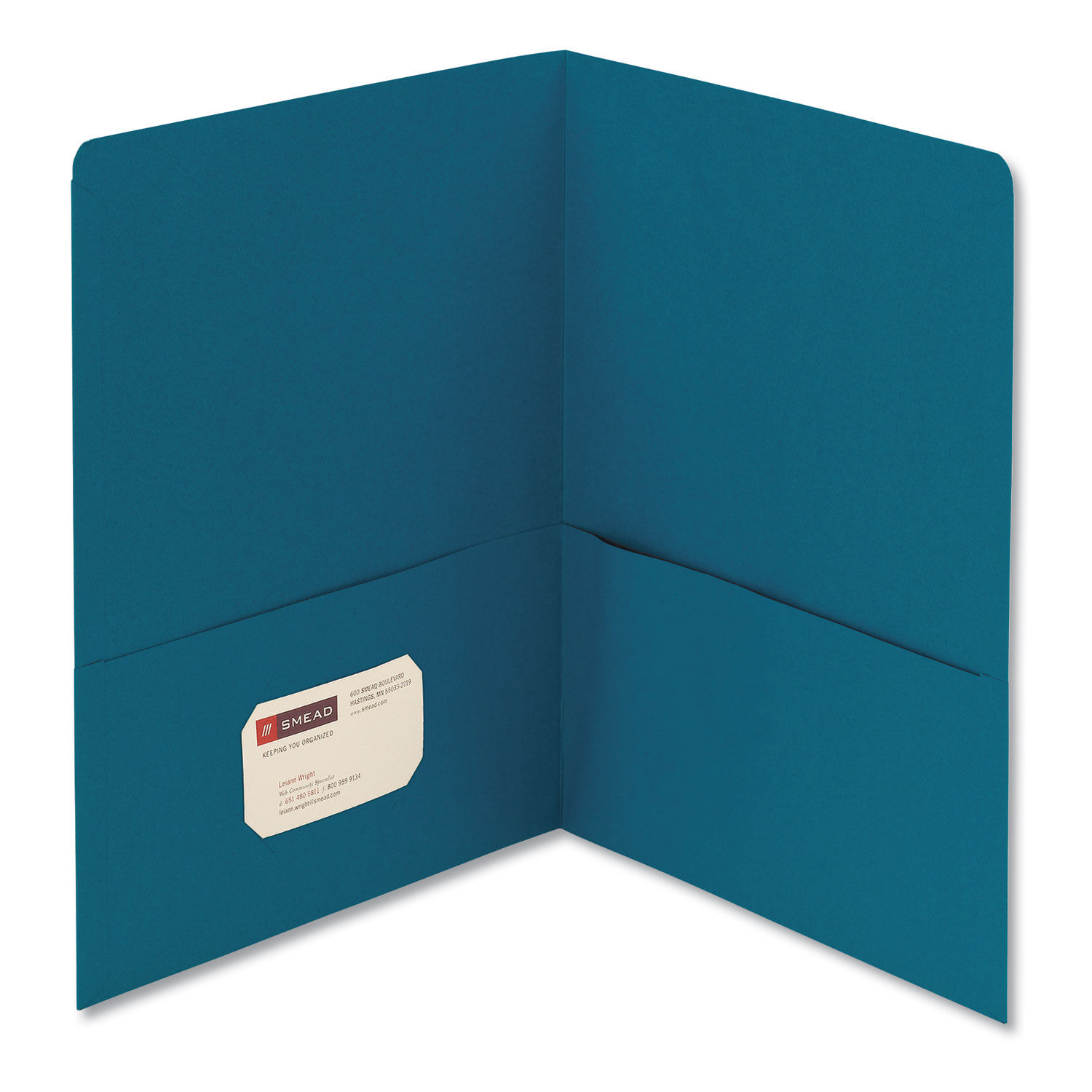 Two-Pocket Folder Textured Paper, 100-Sheet Capacity, 11 x 8.5, Teal, 25/Box