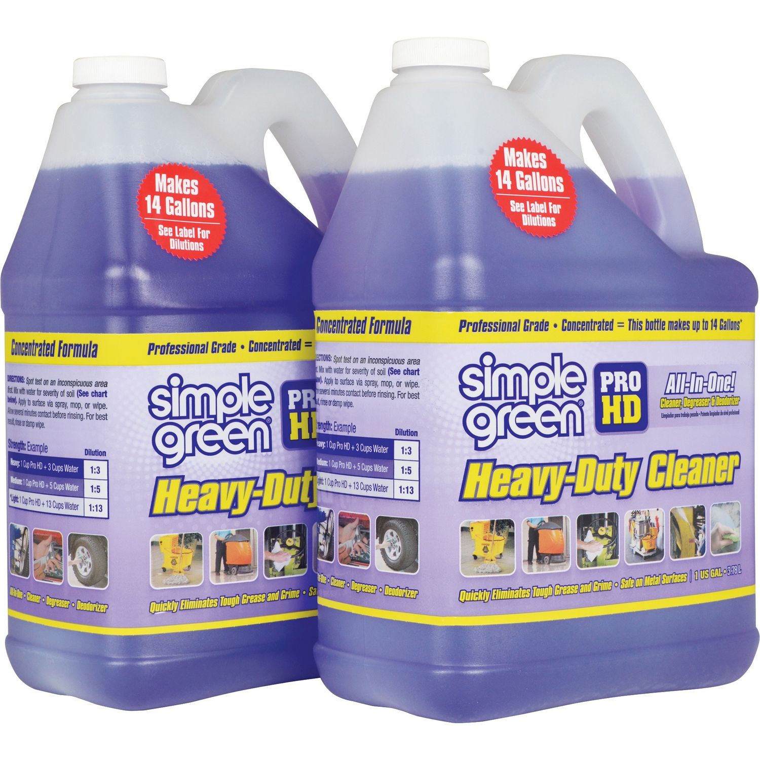 Pro HD Heavy-Duty Cleaner & Degreaser Liquid, 2048 fl oz (64 quart), 2 / Carton, Purple
