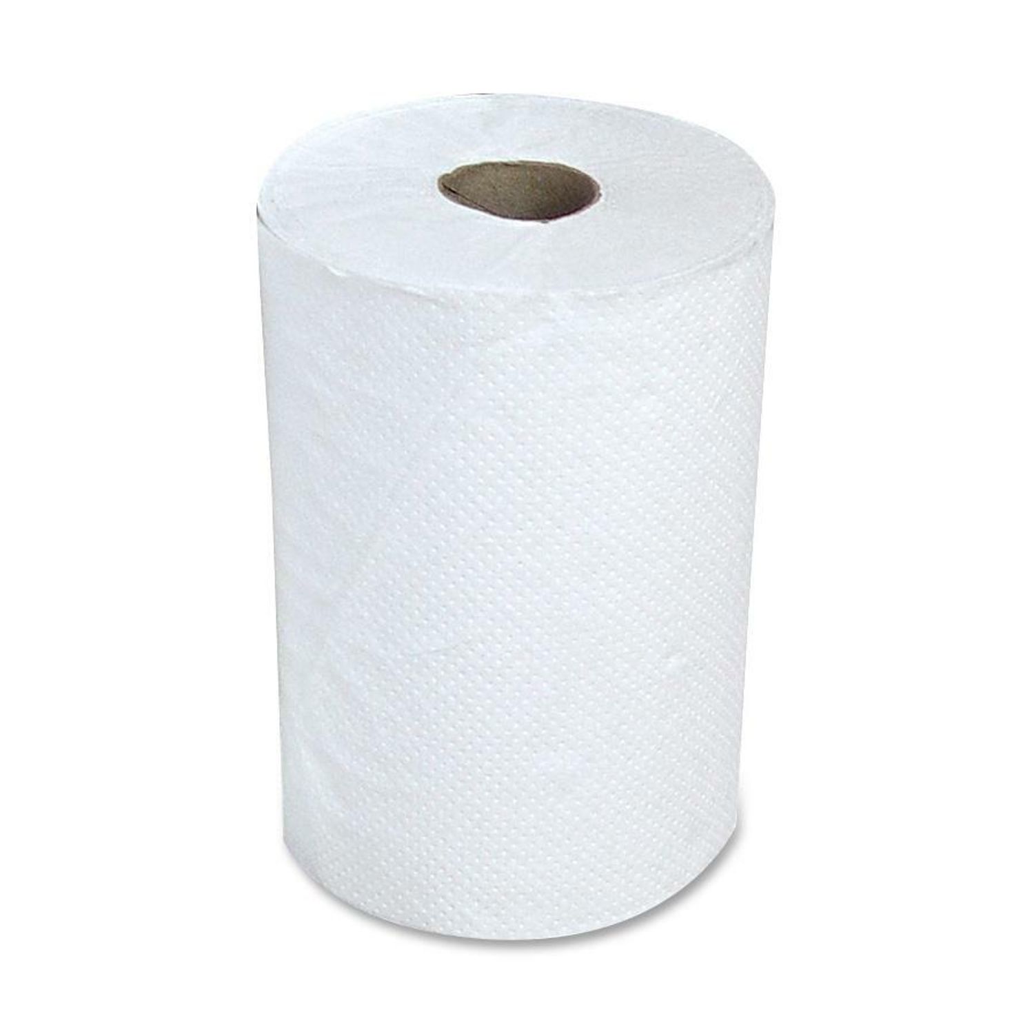Hardwound White Paper Towels 1 Ply, 5.50" Roll Diameter, White, Paper, Strong, Absorbent, Embossed, 12 / Carton