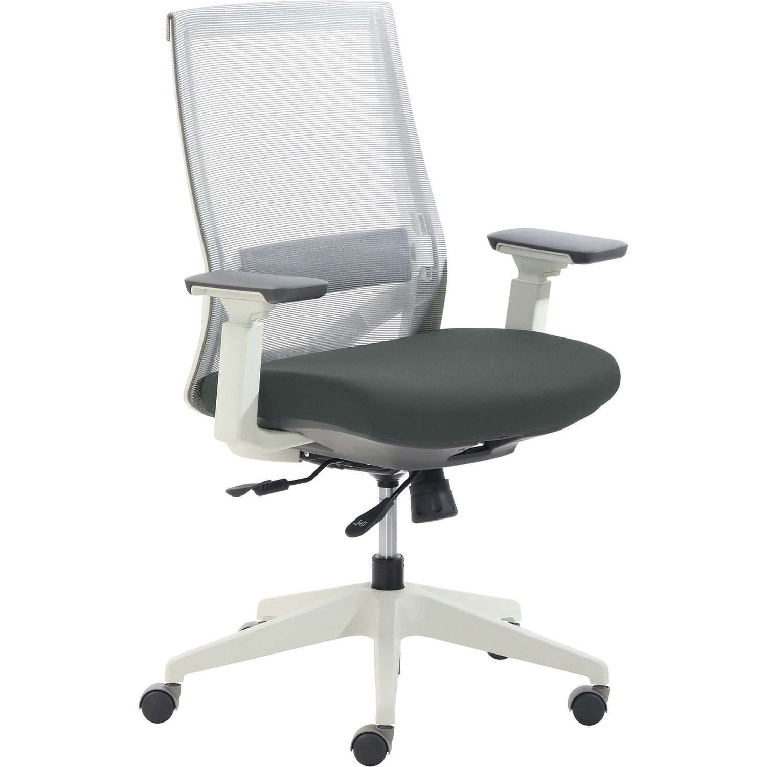 London Midback Task Chair Dark Gray Fabric Seat, Mid Back, 5-star Base, Multicolor, Armrest, 1 Each