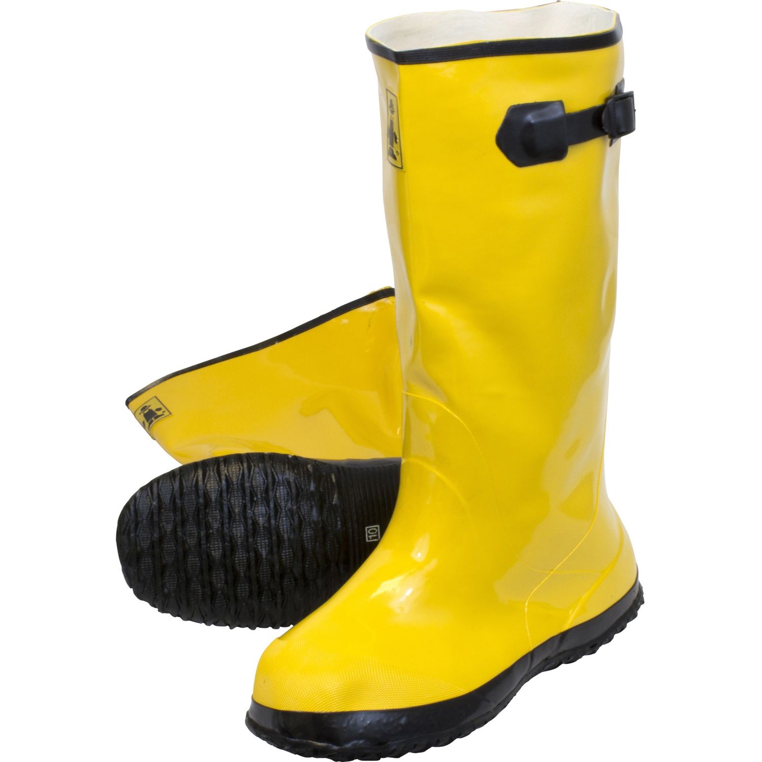 Safety Boot 8 Boot Size, Latex, Rubber, Yellow